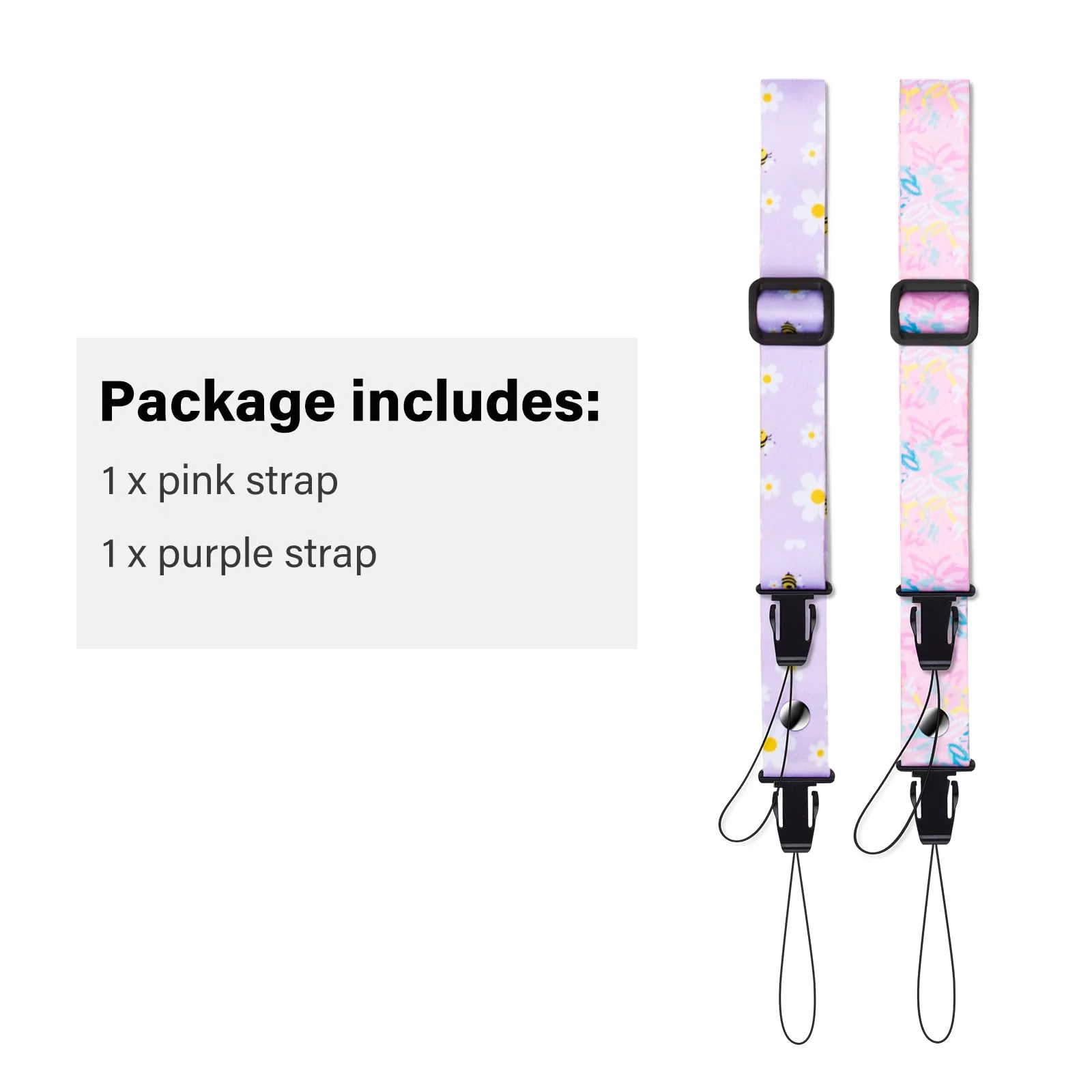 Camera Strap for Kids[2 Pack],Kids Camera Lanyard Neck Strap,iPad Strap for Kids,Children Camera Strap for Fujifilm mini Camera Pink+purple - Image 7