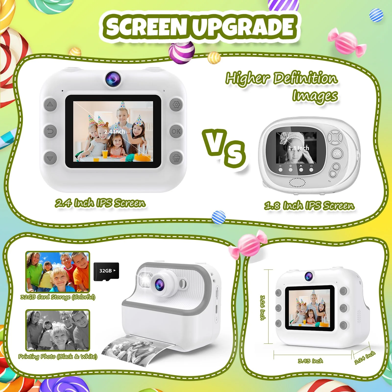 Camera Toys for Kids Instant Print Pictures - Toddler Cameras Printing Photos - Child Digital Selfie Camera - Printable Cameras Gift for Girls Boys Ages 3 4 5 6 7 8 9 10 11 12 White - Image 5