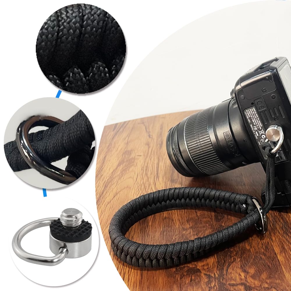 Camera Wrist Strap Paracord Camera Hand Wrist Straps Lanyard with D Ring Screw for DSLR Mirrorless Cameras Phone Gimbal Stabilizer Selfie Stick Tripod Mount - Image 4