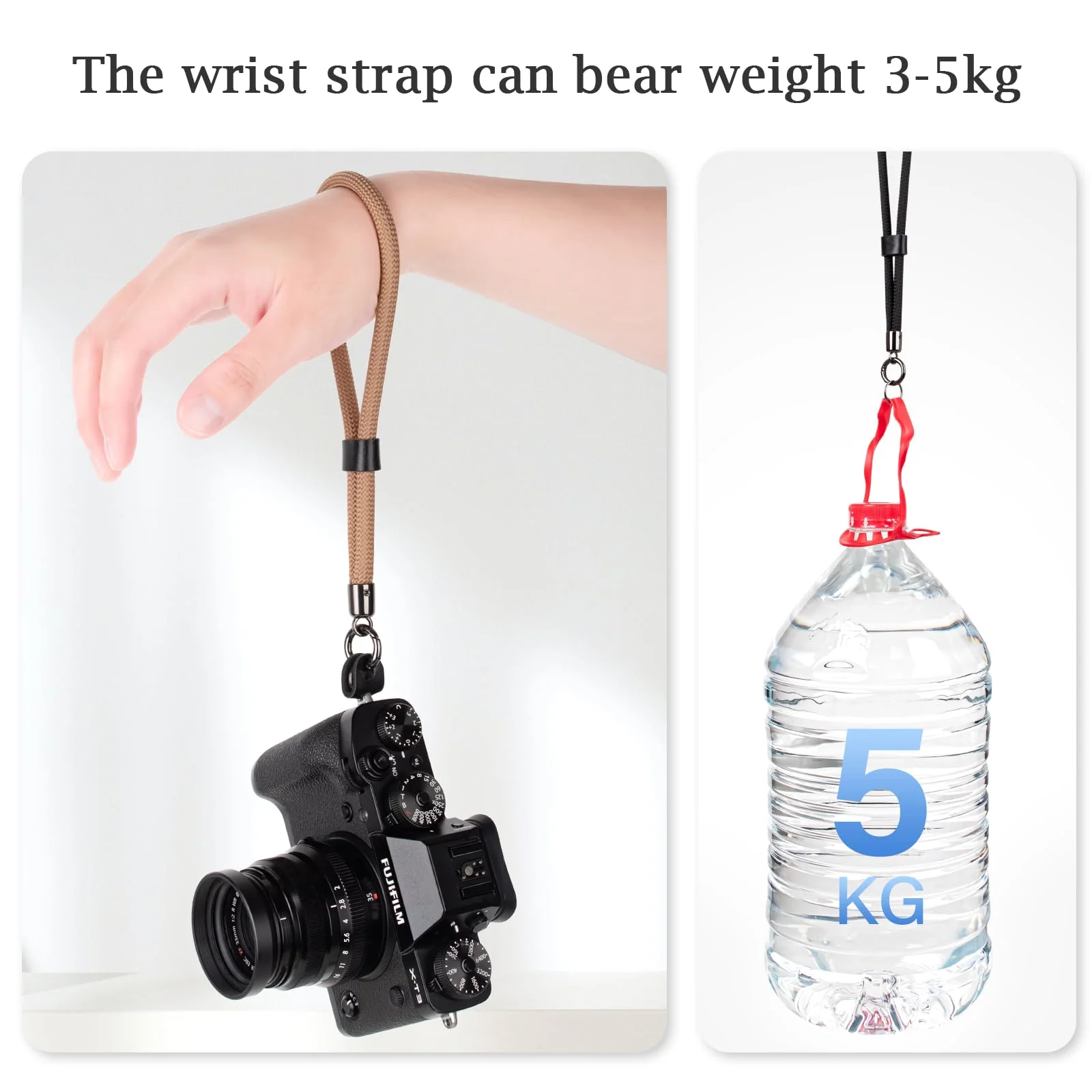 Camera Wrist Strap Rope,Camera Hand Strap Compatible with Fujifilm XT5 XH2S Nikon Z30 Z50 Canon EOS R6 R10 R50 Sony A6700 A6400 A6000 A7C II A7IV DSLR Camera - Khaki Beige - Image 3