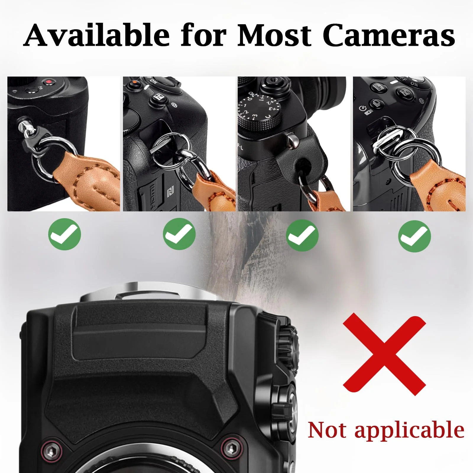Camera Wrist Strap Rope,Camera Hand Strap Compatible with Fujifilm XT5 XH2S Nikon Z30 Z50 Canon EOS R6 R10 R50 Sony A6700 A6400 A6000 A7C II A7IV DSLR Camera - Khaki Beige - Image 6
