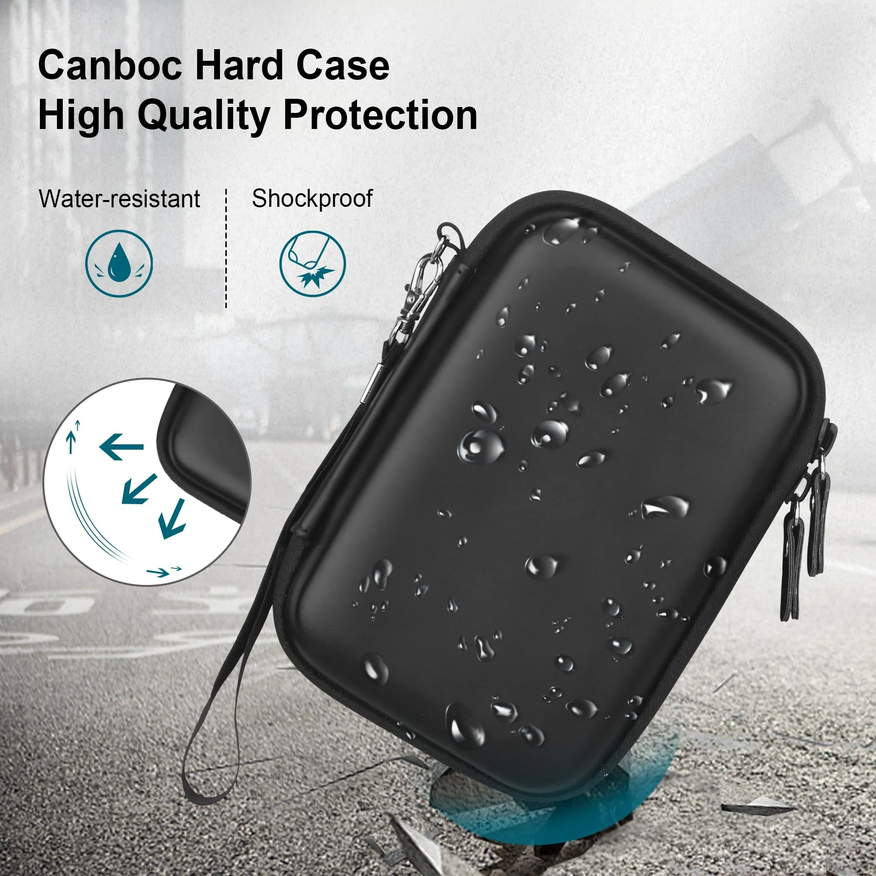 Canboc Carrying Case Compatible with Fujifilm Instax Mini EVO Instant Camera, Mesh Pocket fit Instax Mini Instant Film and Cable, Black - Image 4