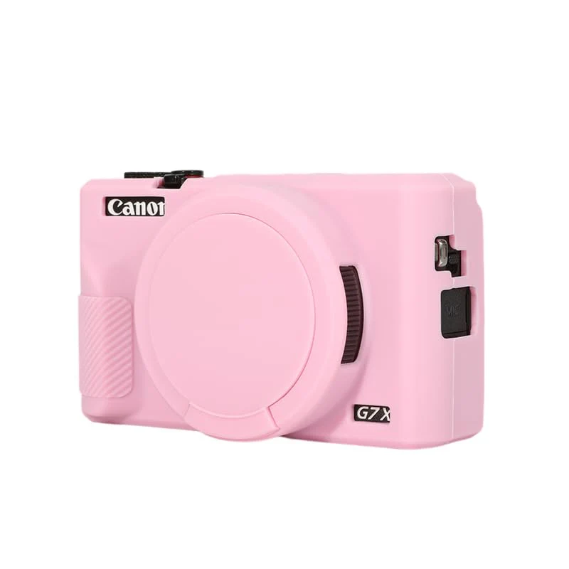 Canboc Case for Canon PowerShot G7X Mark III Digital Camera, G7X Mark III Soft Silicone Cover with Detachable Lens Cover, Pink (Case Only) - Image 3