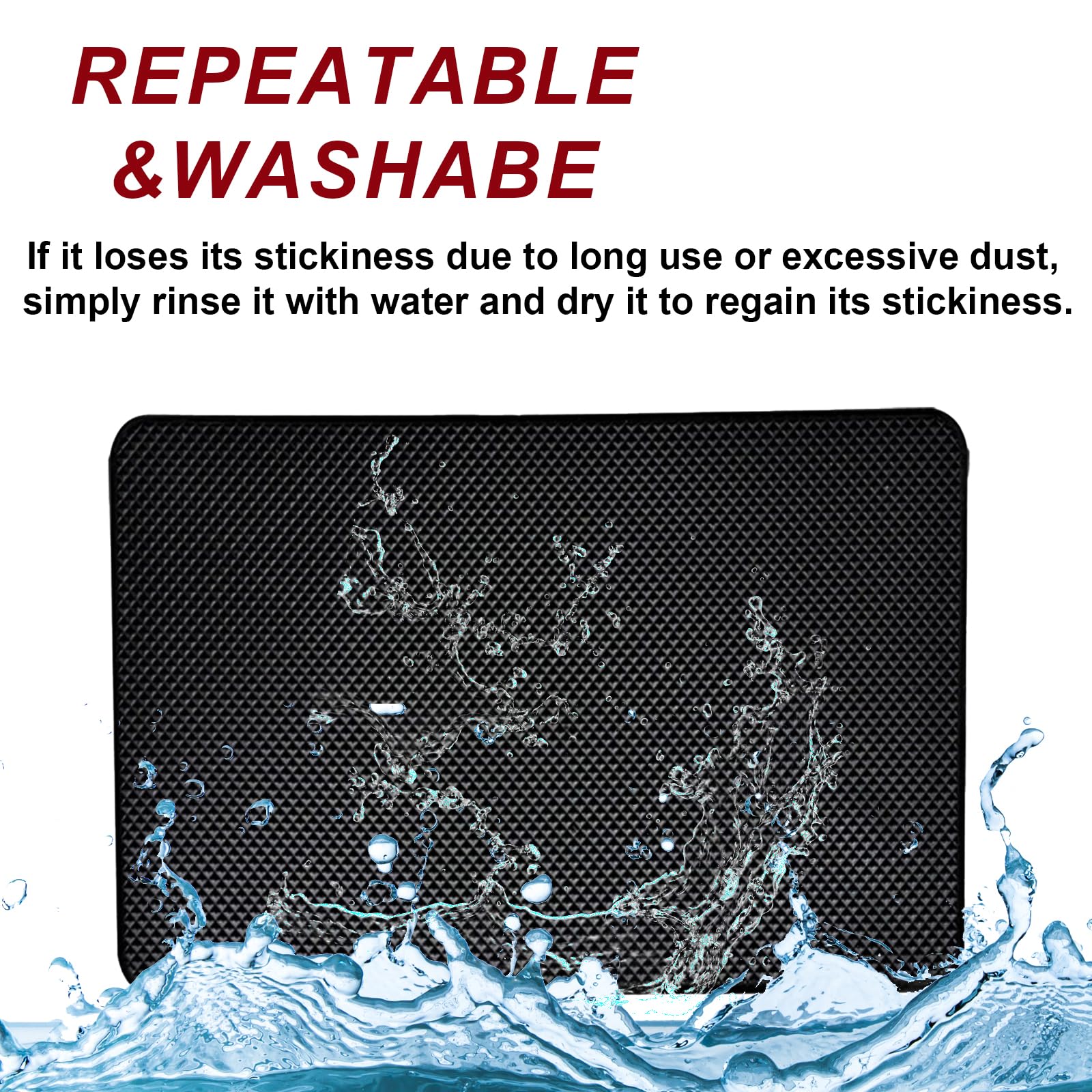 Car Dashboard Anti-Slip Mat, 10.6”x 5.9” Anti-Slip Sticky Pad for Car Dashboard, Non-Slip Mat for Phones, Sunglasses, Electronics & Accessories – Reusable Sticky Dash Fix, Heat-Resistant, No Residue - Image 5