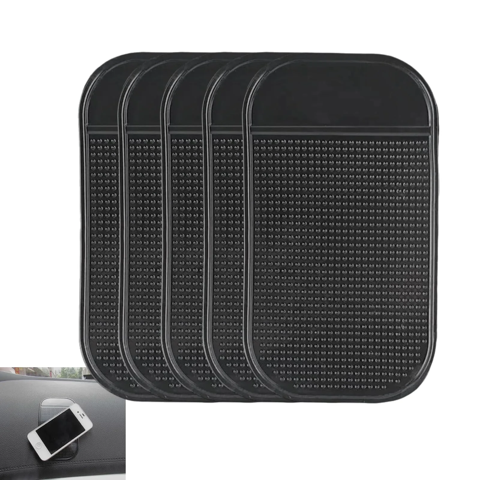 Car Dashboard Anti-Slip Mat, 5-Pack Non-Slide Pads for Car Extra Thick Sticky Dash Pad for Radar Detector, Cell Phone, and Car Dash Accessories - Image 9
