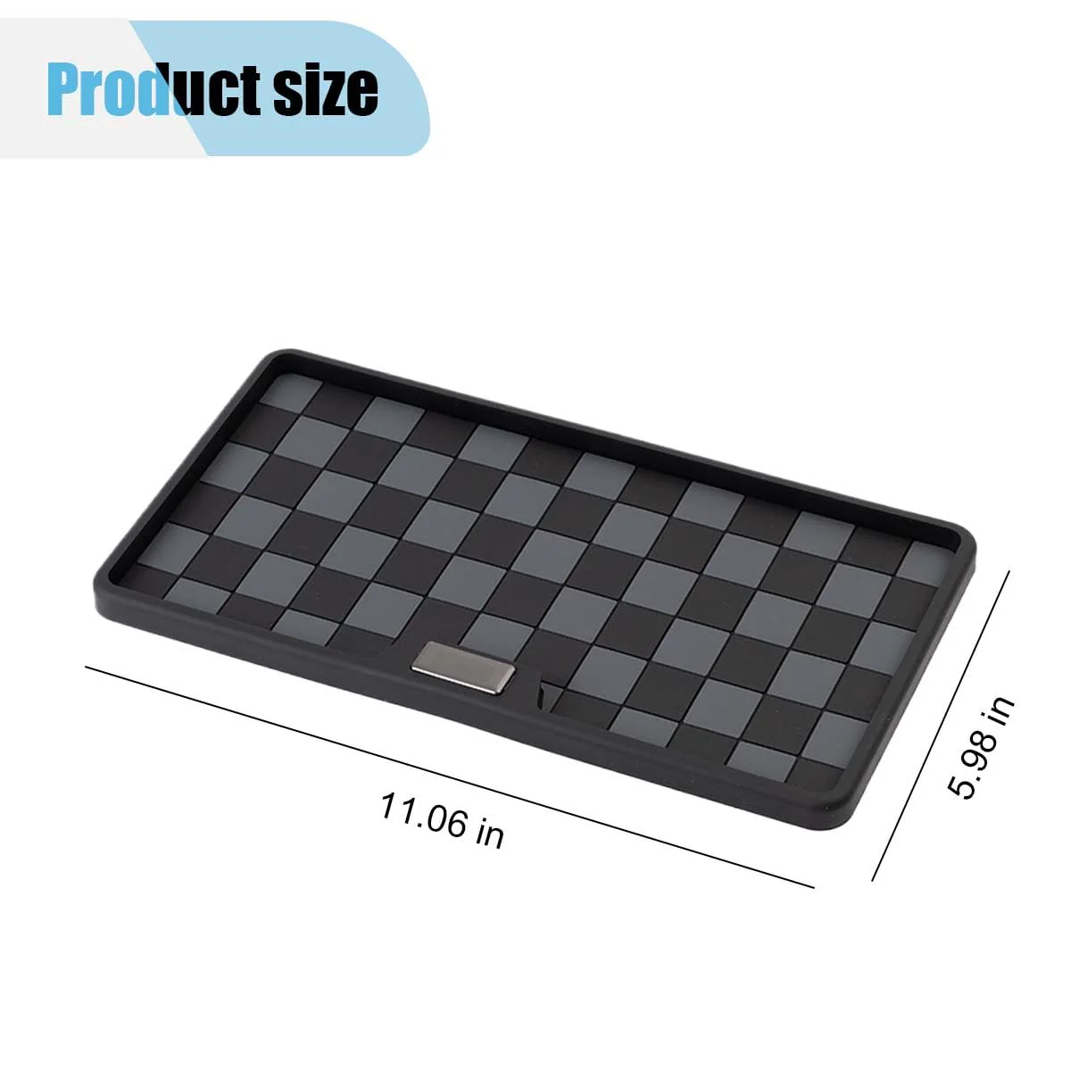 Car Dashboard Non Slip Mat, 11.06'' x 5.98'' Universal Grid Multi-Functional Sticky Adhesive Pad, Dash Sticky Gripping Mat for Cell Phones, Keys, Sunglasses, Electronic Devices, GPS (Black Gray) Black Gray - Image 2