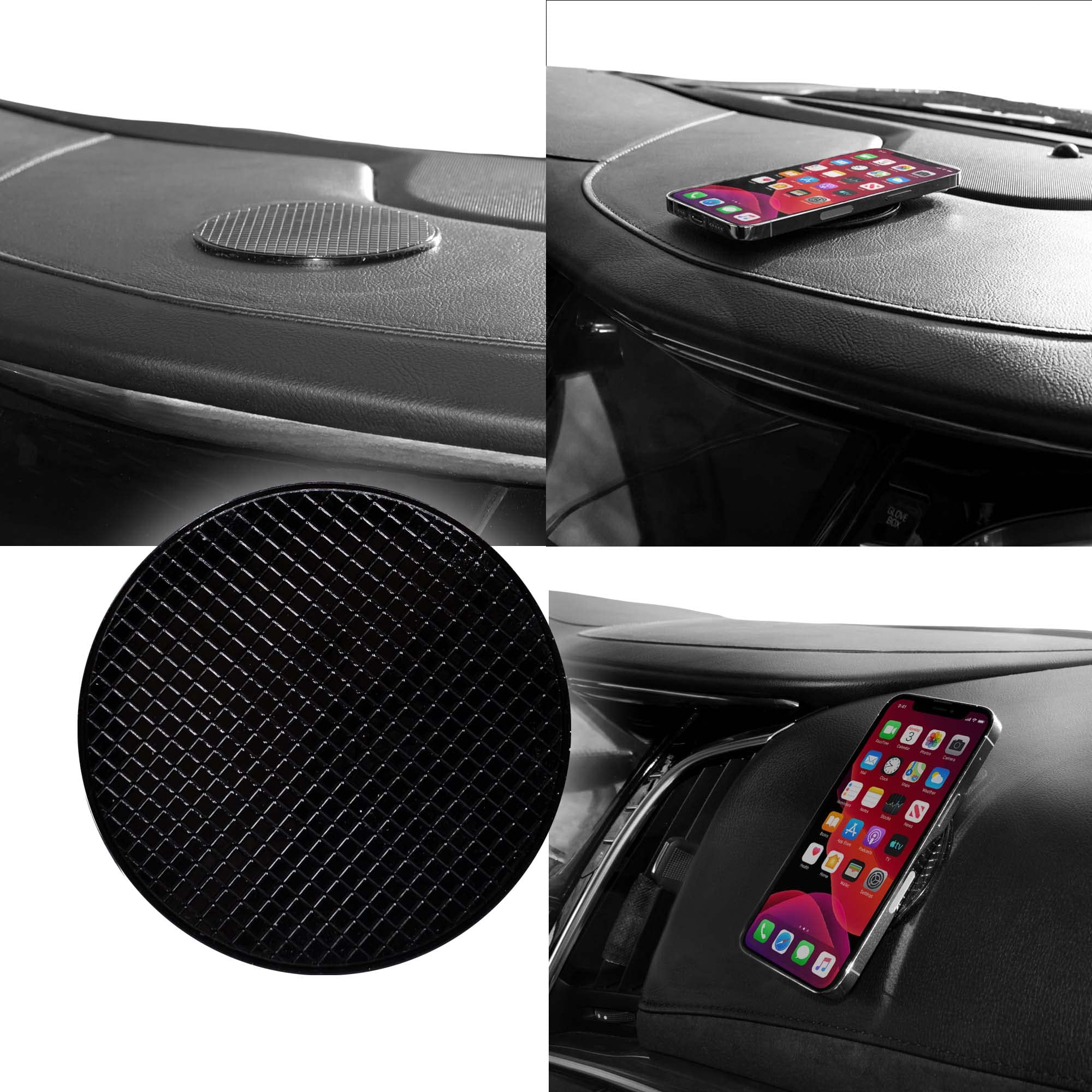 Car Dashboard Sticky Non Slip Pad, Anti-Slip Sticky Gel Mat for Cell Phone, Radar Detector, Tablet, GPS, Keys or Sunglasses, Small Round 3.5” – Pack of 2 - Image 6