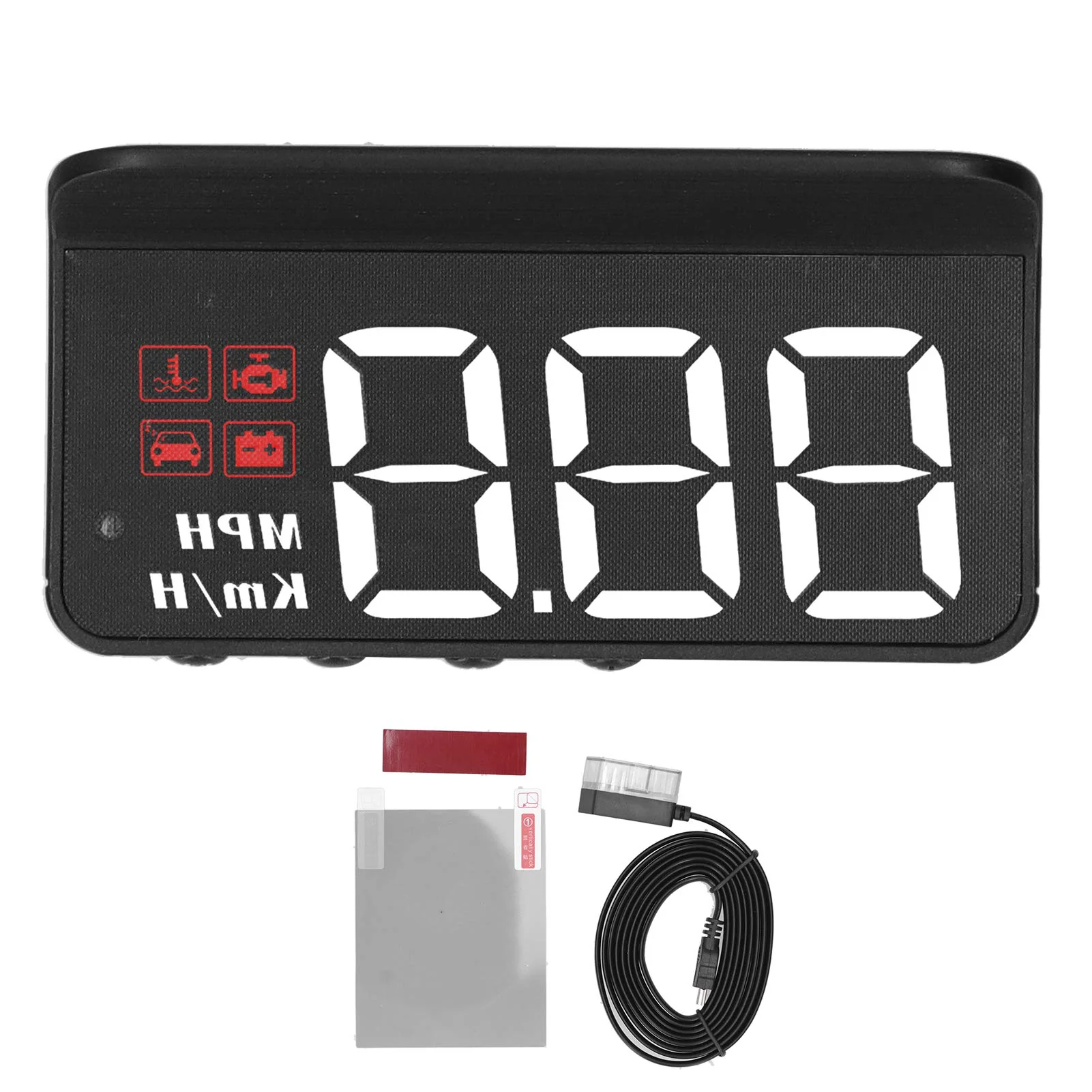Car Head Up Display, HUD Display Windshield Projector Multi‑Function Gauge Warning Alarm Fatigue Driving Reminder