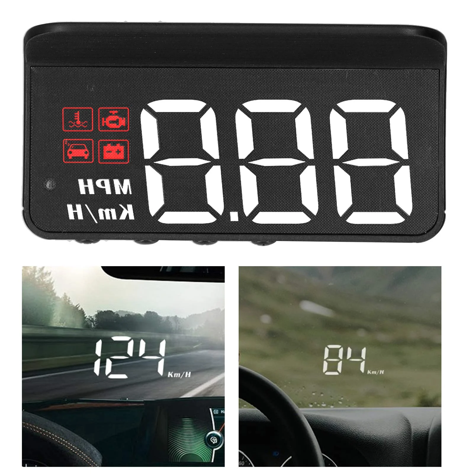 Car Head Up Display, HUD Display Windshield Projector Multi‑Function Gauge Warning Alarm Fatigue Driving Reminder - Image 3