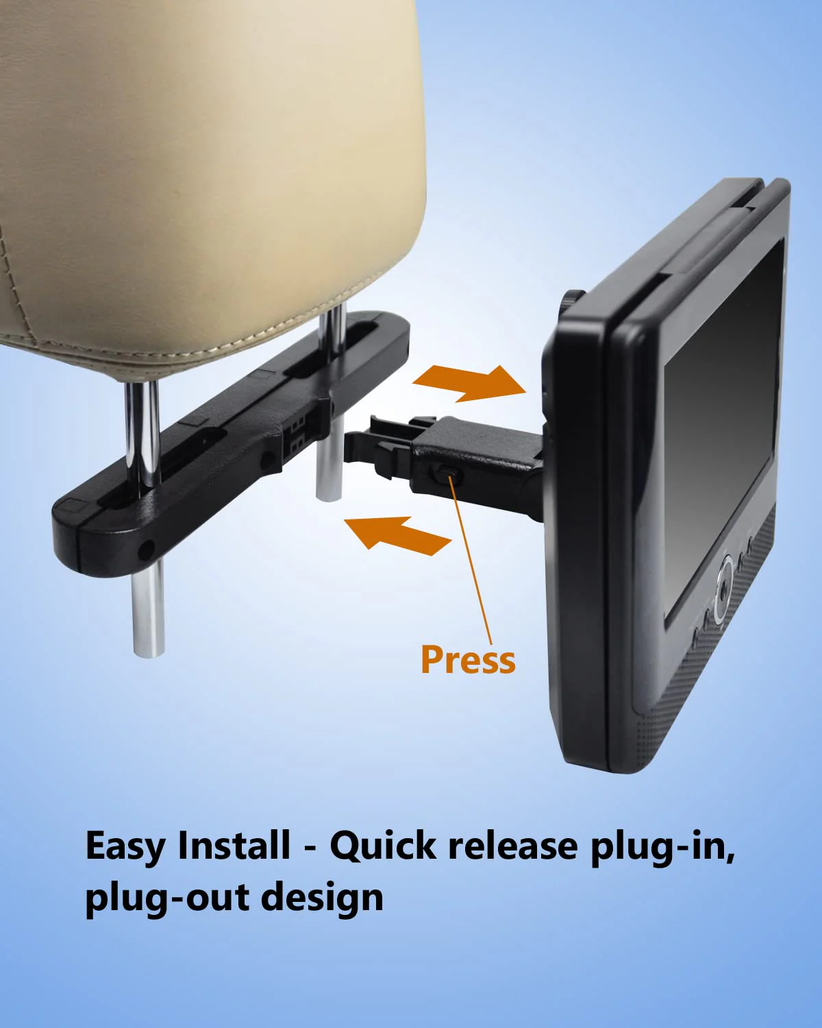 Car Headrest Mounts, Angle Adjustable Headrest Dual Screen DVD Player Mount Holders, 2 Mounting Brackets for UEME/WONNIE/FANGOR/SYLVANIA Dual Screen DVD Players - Image 2