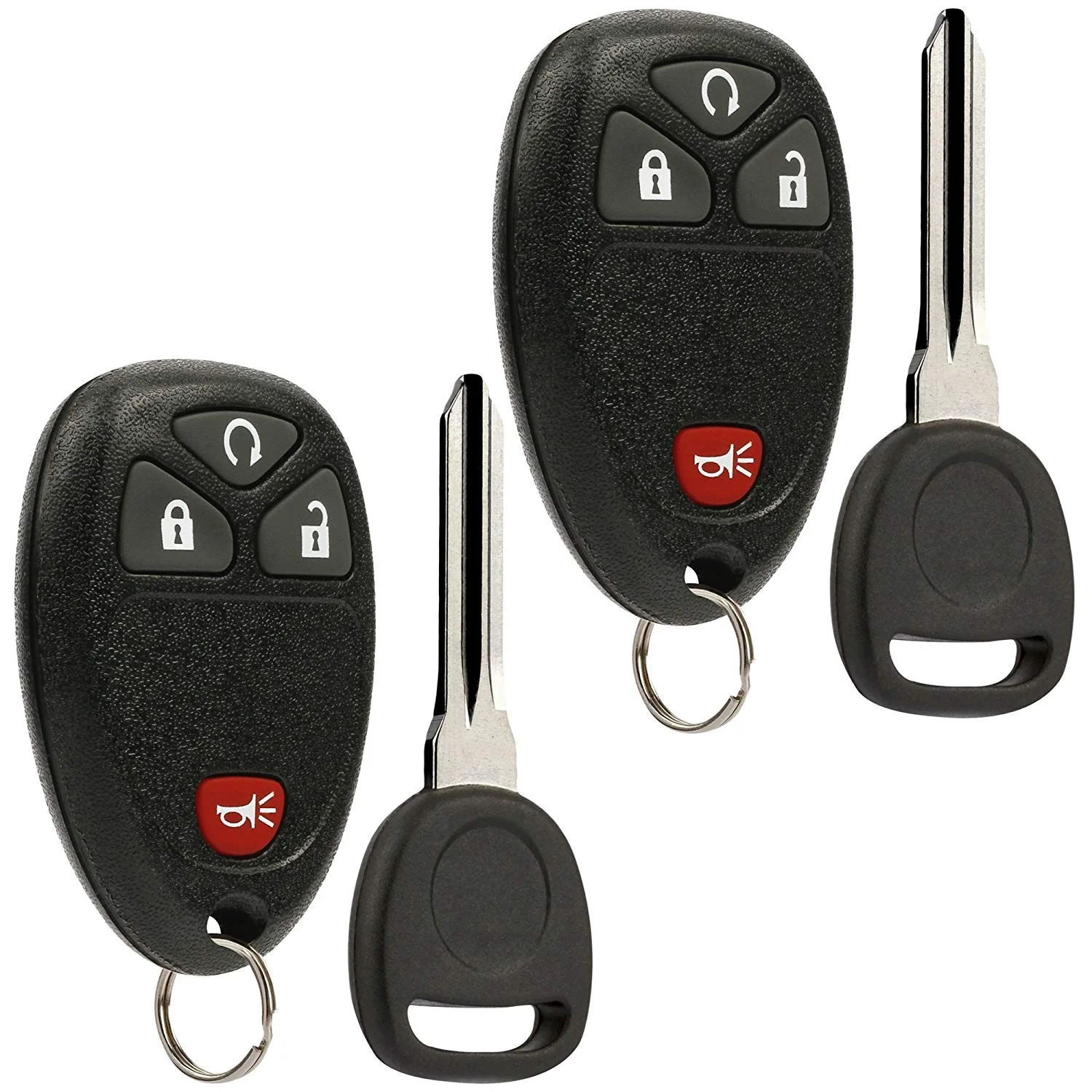 Car Key Fob Keyless Entry Remote with Ignition Key fits Chevy Silverado Avalanche Traverse / GMC Sierra Acadia / Pontiac Torrent / Suzuki XL-7, Set of 2 g-421 46-key [2]