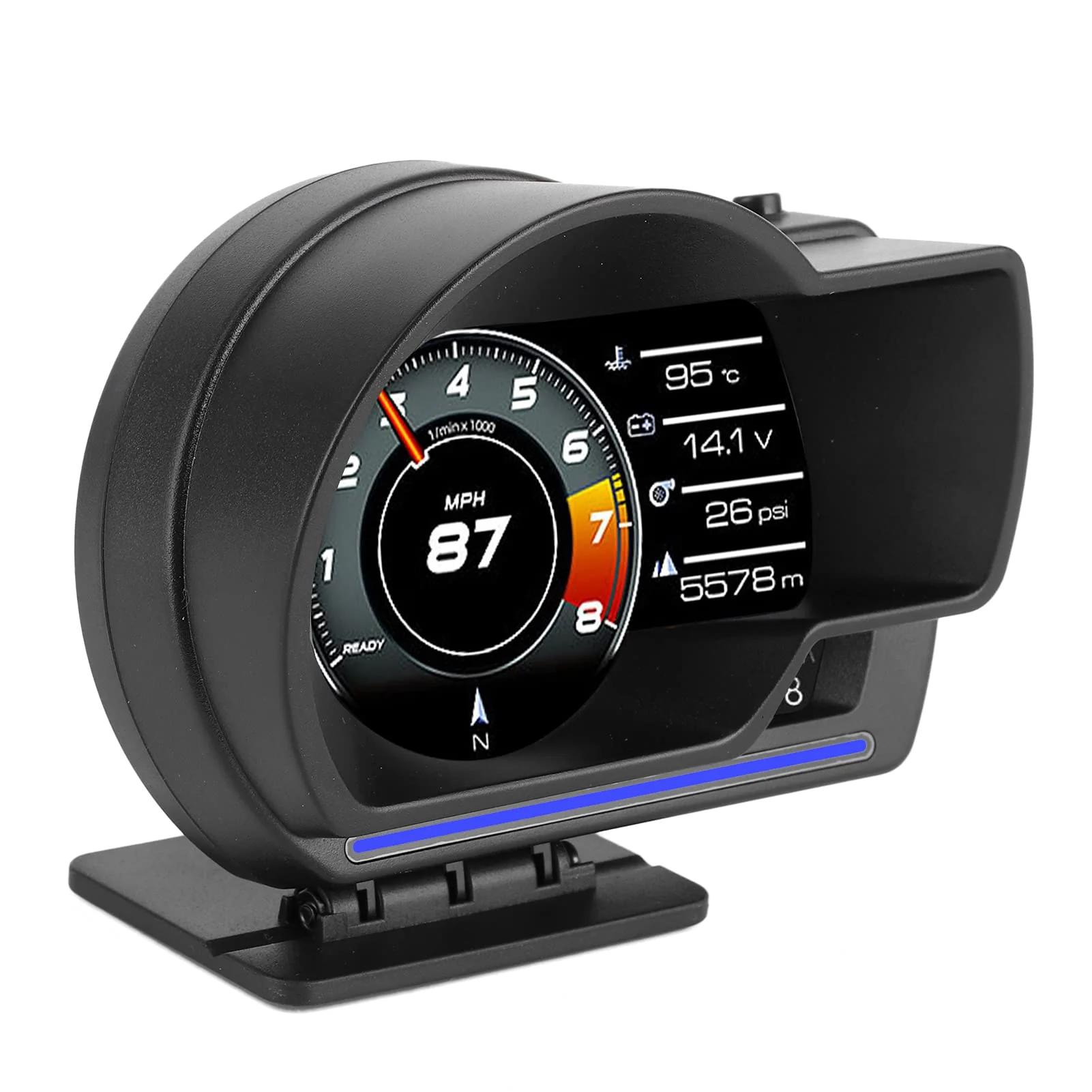 Car,OBD2 GPS Smart Gauge Car HUD Speedometer Turbo RPM Alarm for Car Truck
