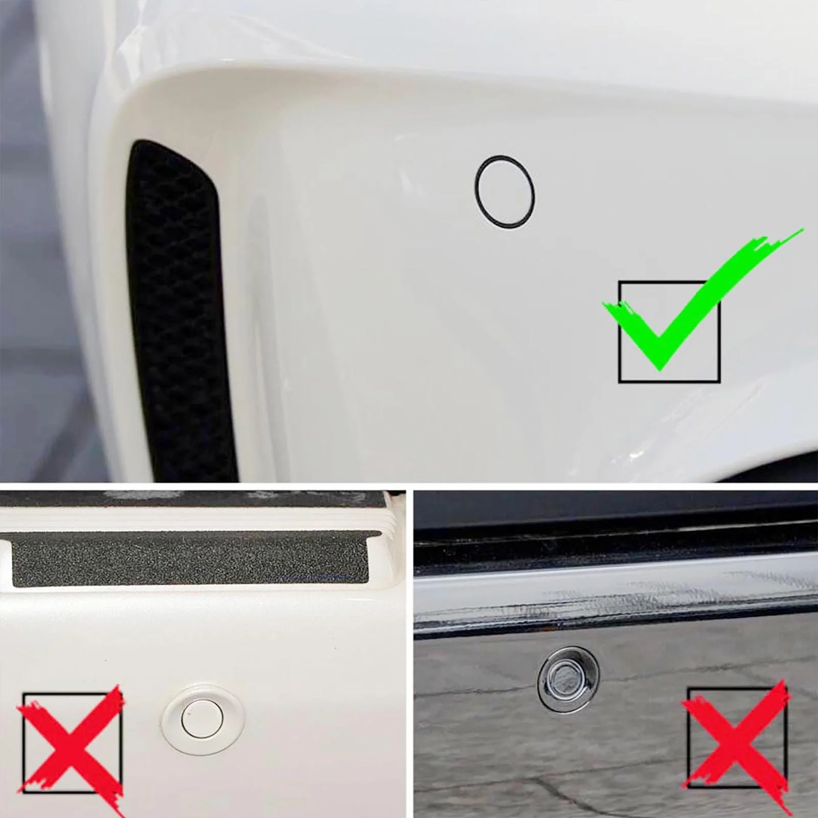 Car Parktronic Parking Built-in Plane Sensors Rear Reversing Radars System with 4 Sensors LED Light Distance Display Warning Buzzer Distance Detection Matte Black - Image 3