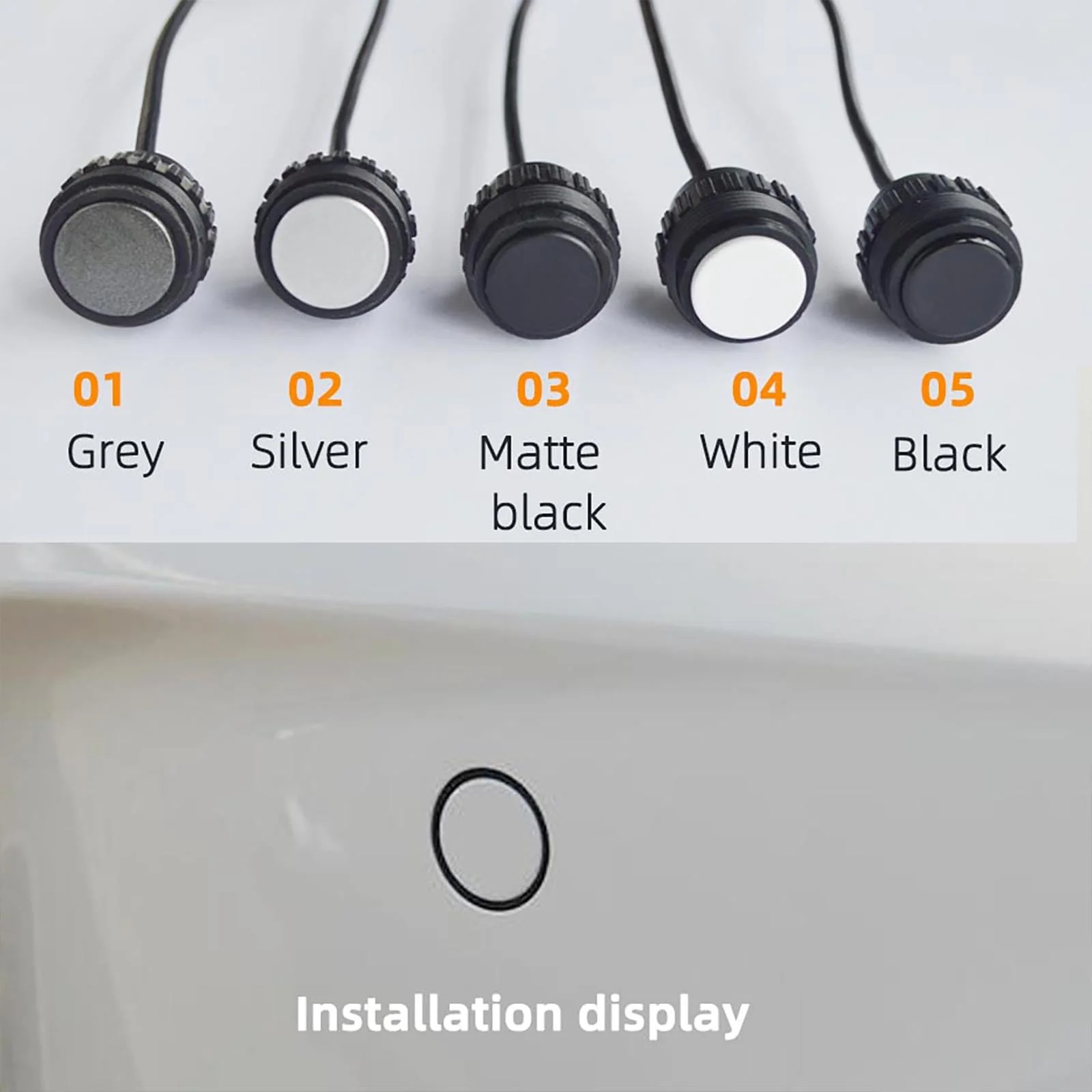 Car Parktronic Parking Built-in Plane Sensors Rear Reversing Radars System with 4 Sensors LED Light Distance Display Warning Buzzer Distance Detection Matte Black - Image 4