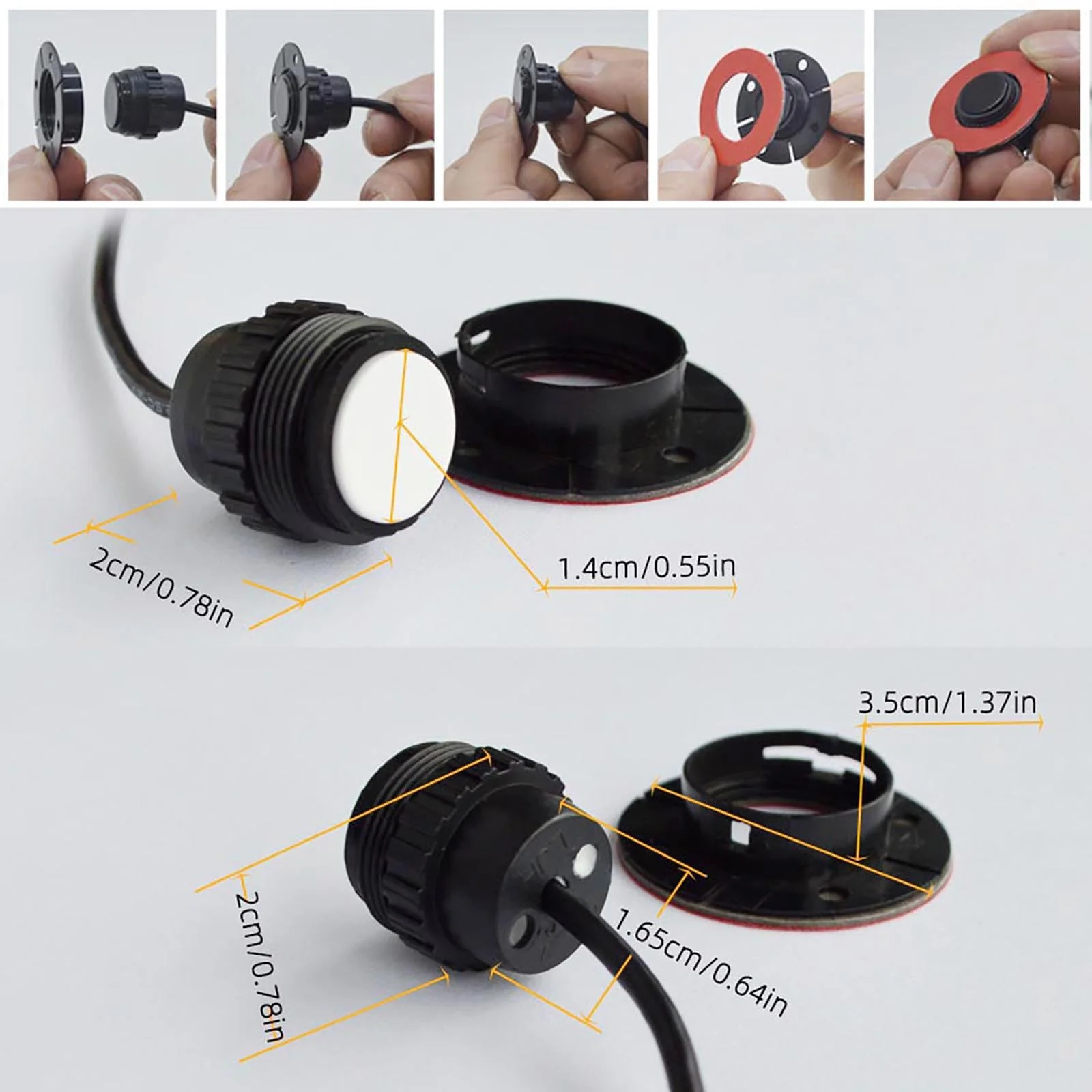 Car Parktronic Parking Built-in Plane Sensors Rear Reversing Radars System with 4 Sensors LED Light Distance Display Warning Buzzer Distance Detection Matte Black - Image 5