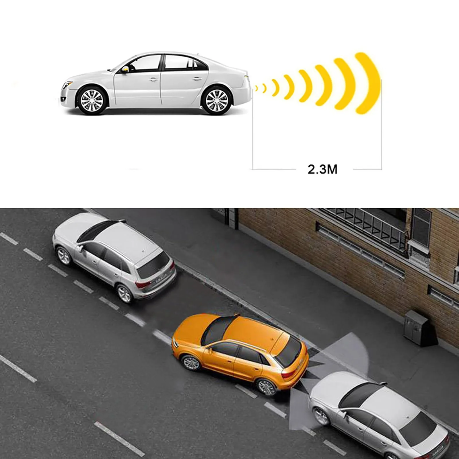Car Parktronic Parking Built-in Plane Sensors Rear Reversing Radars System with 4 Sensors LED Light Distance Display Warning Buzzer Distance Detection Matte Black - Image 9