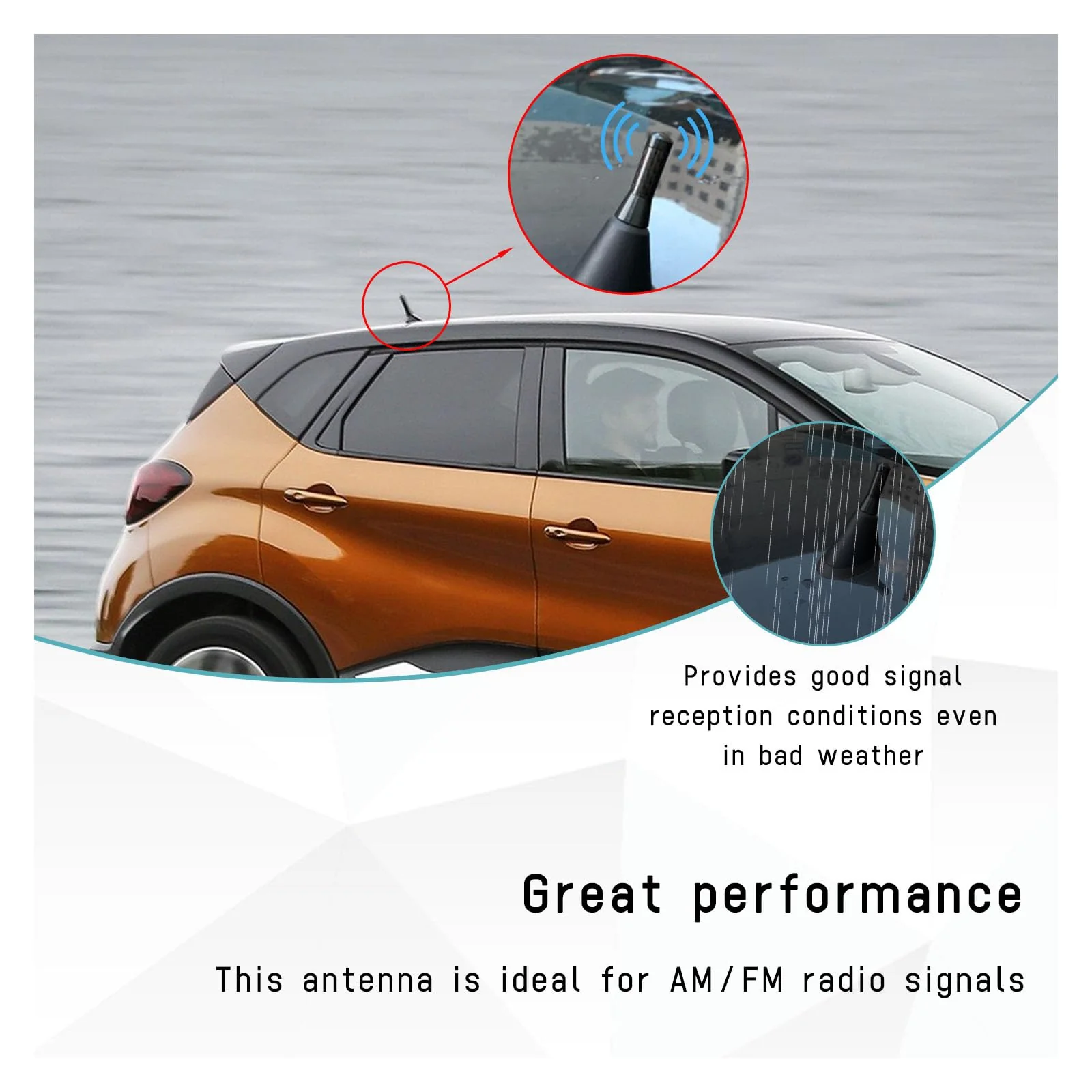 Car Short Antenna, 1.37" Stubby Aluminum Radio Antenna Replacement, Carbon Fiber Antenna Kit with Screws, AM/FM Roof Mount Car Radio Reception Antenna Mast for Most Cars SUVs (Black) Black - Image 5