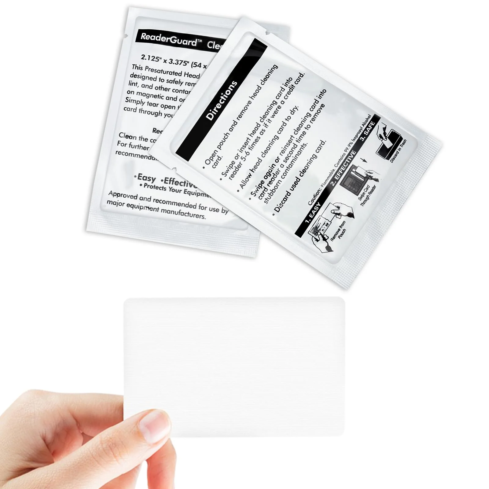 Card Reader Cleaning Cards - BIHYM Dual Side Credit Card Reader Cleaner, CR80 Card Reader Cleaner POS Swipe Terminal Cleaning Cards (50PCS)