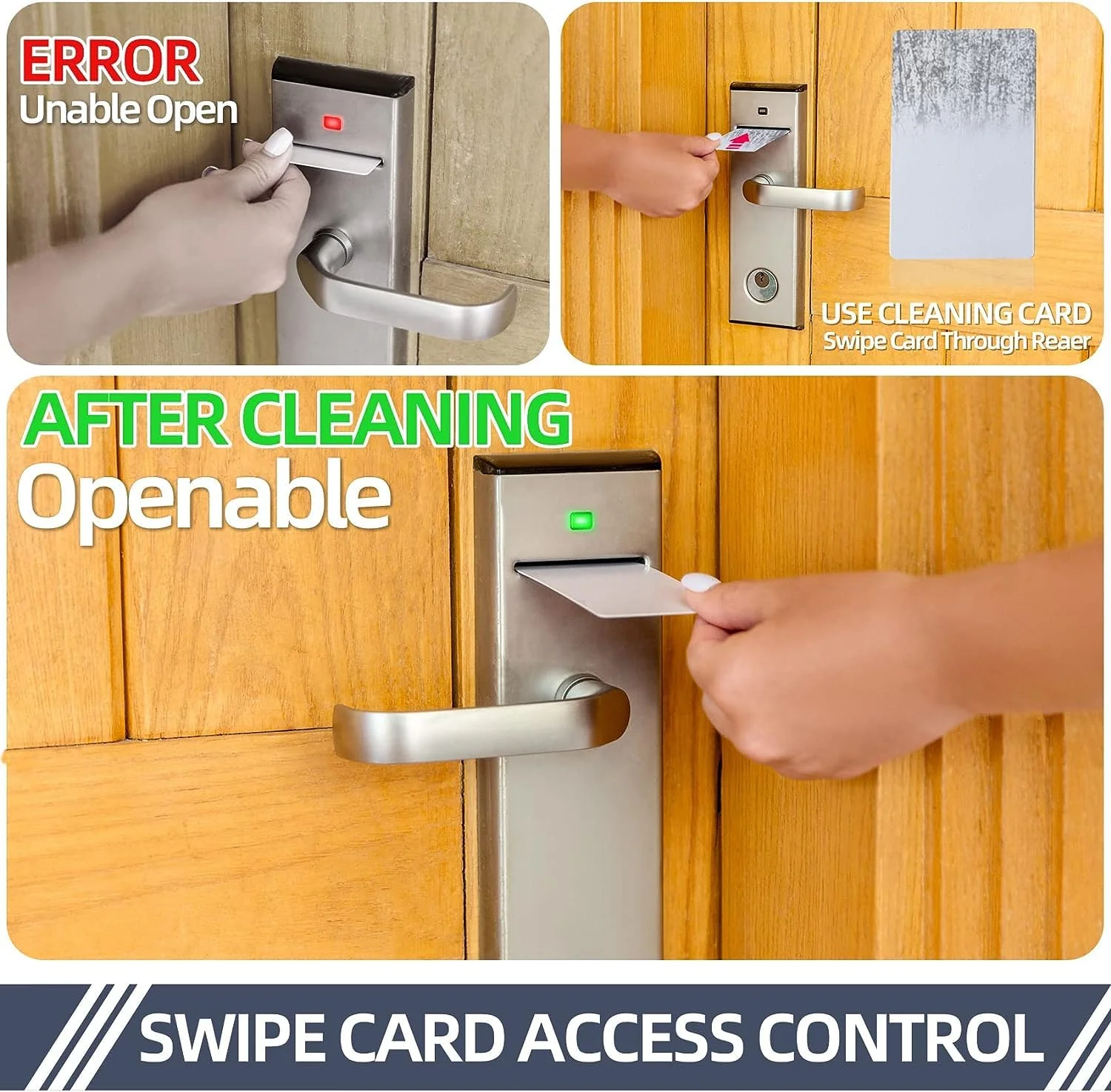 Card Reader Cleaning Cards - BIHYM Dual Side Credit Card Reader Cleaner, CR80 Card Reader Cleaner POS Swipe Terminal Cleaning Cards (50PCS) - Image 6