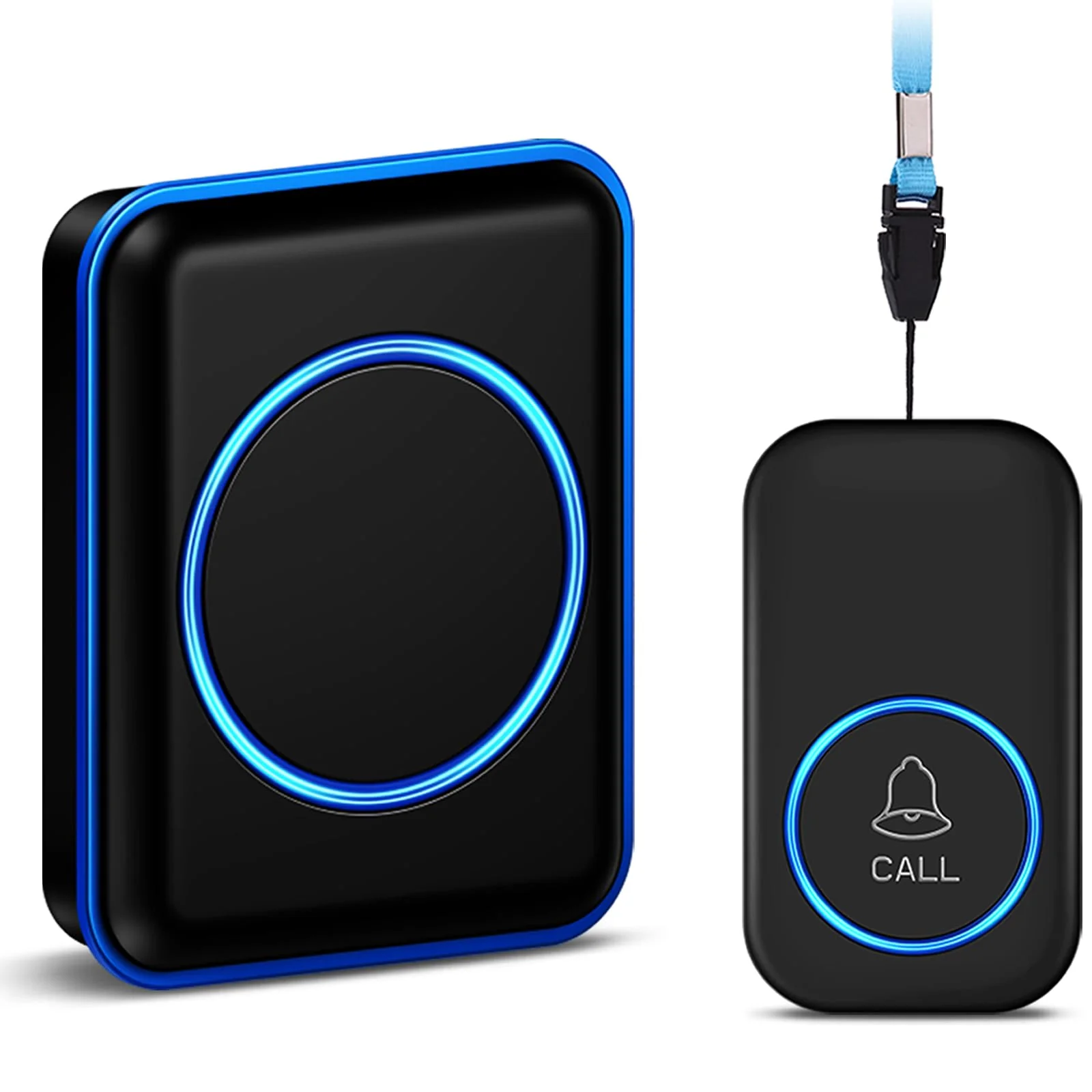 Caregiver Pager, FullHouse Wireless Call Button 1000+ Feet, SOS Alert Nurse Calling Elderly Fall Help System for Patient/Disabled Monitoring at Home, IP55 Waterproof 1 Call Button + 1 Receiver