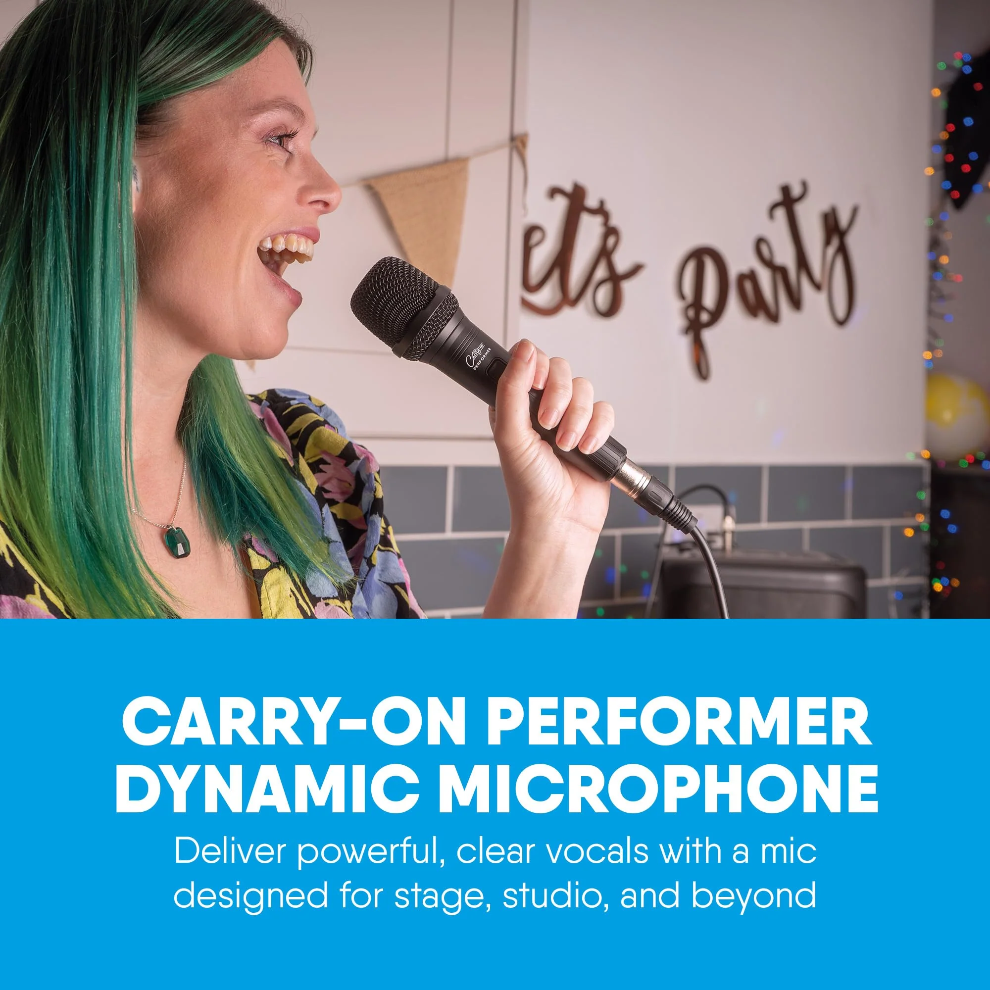 Carry-on Performer Dynamic Microphone with XRL-Jack Cable Used for Live Performance - Professional Microphone for Singing with Cardioid Focus and Accessories for Professionals and Hobbyists - Black - Image 2