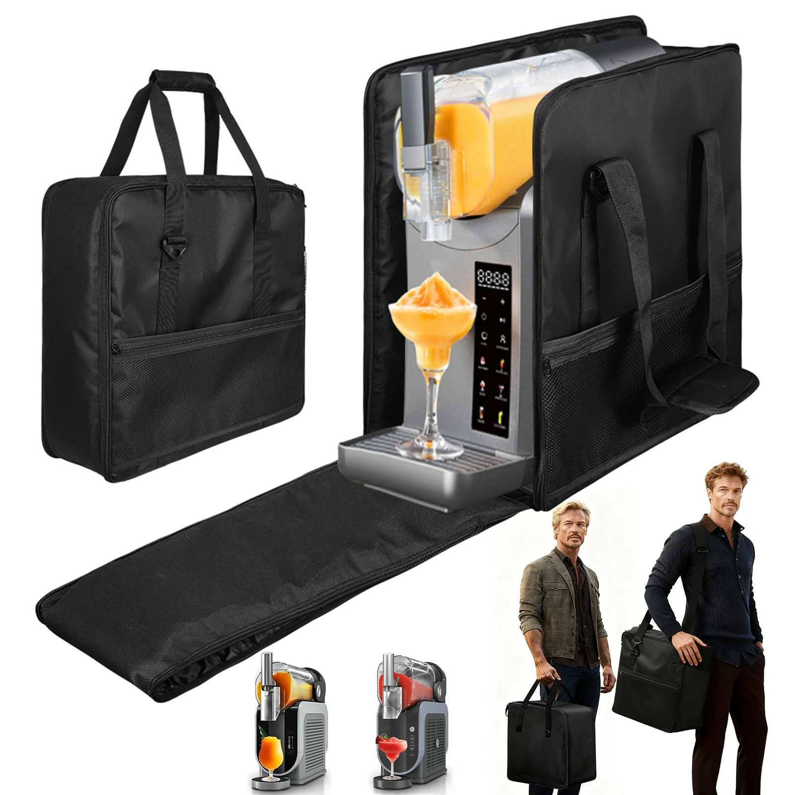 Carrying Bag for Ninja SLUSHi Slushie Machine FS300, Outdoor Frozen Drink Maker Travel Tote, Portable Travel Bag Case with Front-Opening Design & Accessory Storage