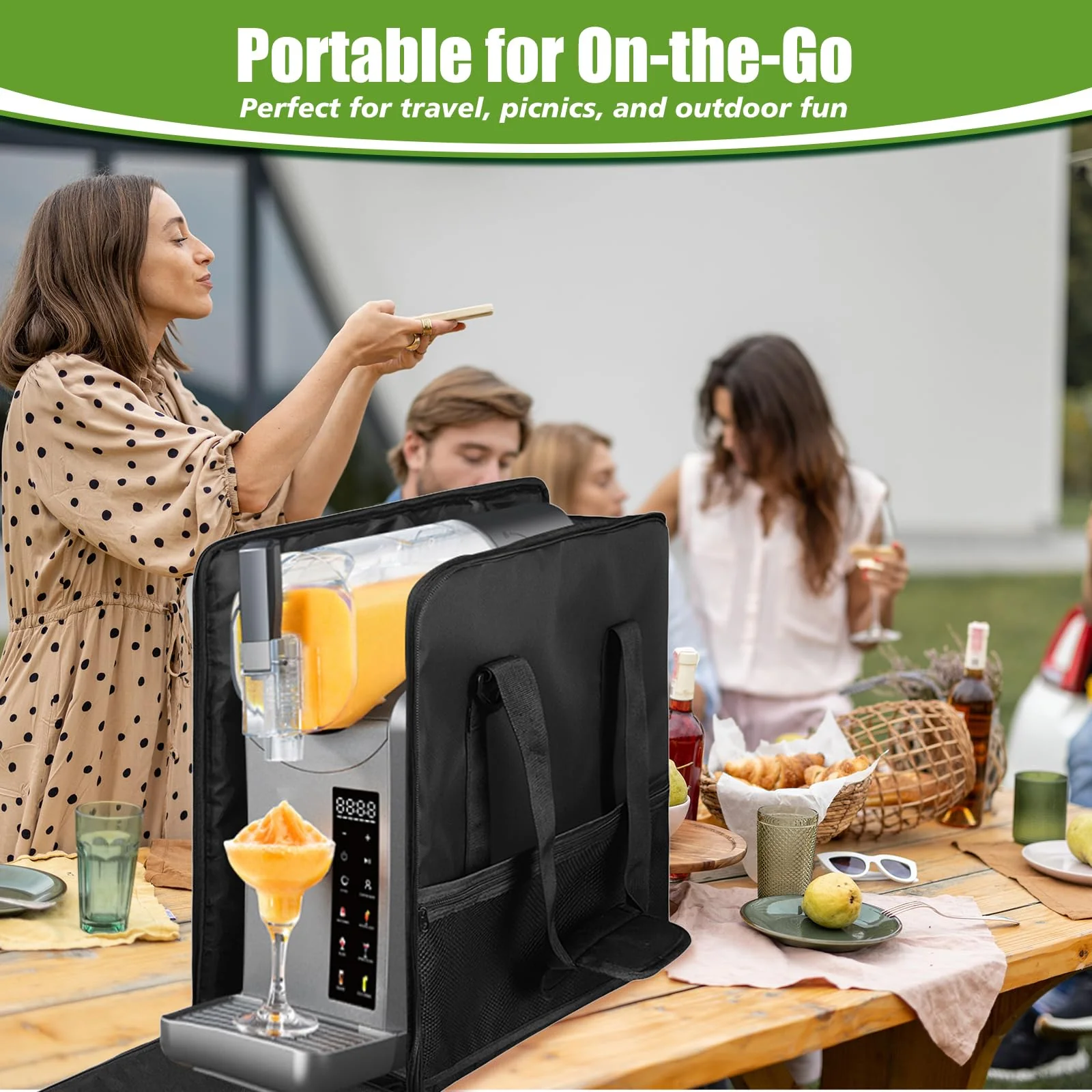 Carrying Bag for Ninja SLUSHi Slushie Machine FS300, Outdoor Frozen Drink Maker Travel Tote, Portable Travel Bag Case with Front-Opening Design & Accessory Storage - Image 5