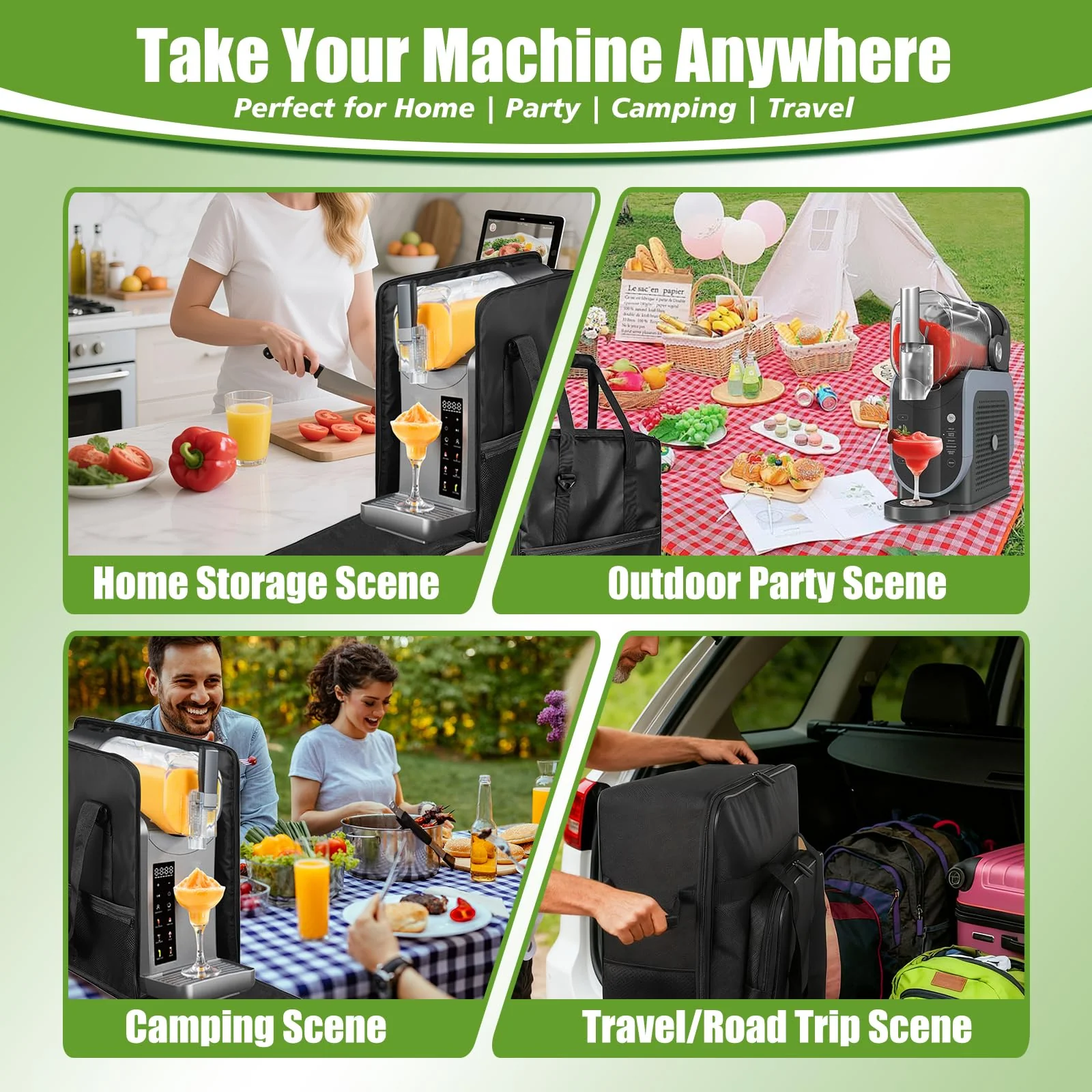 Carrying Bag for Ninja SLUSHi Slushie Machine FS300, Outdoor Frozen Drink Maker Travel Tote, Portable Travel Bag Case with Front-Opening Design & Accessory Storage - Image 7