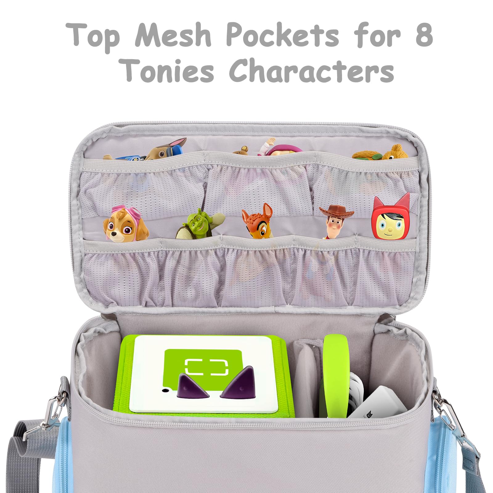 Carrying Case Bag for Toniebox Starter Set, Tonies Figures, Charging Station & Headphones (Grey, Medium), YXB011M-GR Grey - Image 3