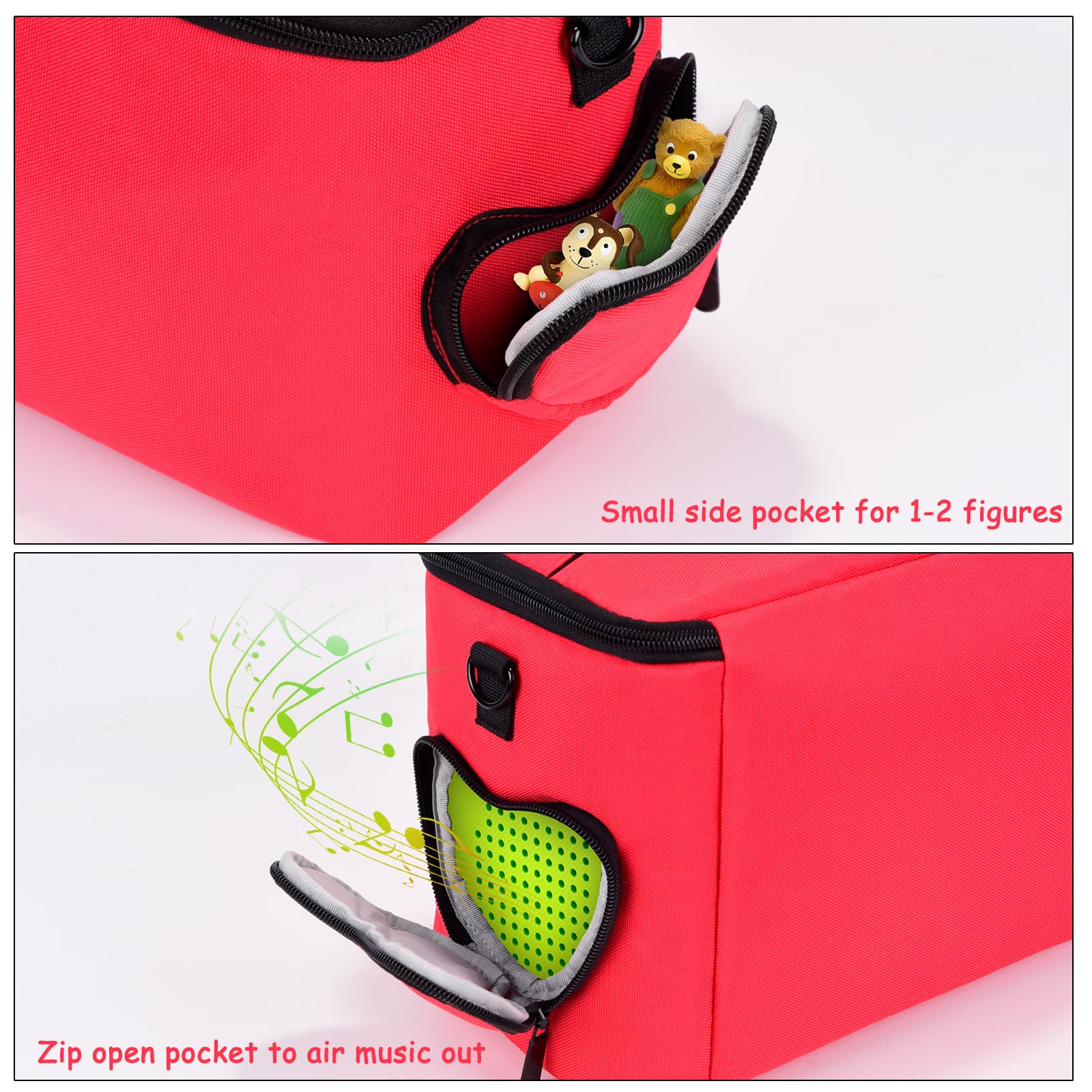 Carrying Case Bag for Toniebox Starter Set, Tonies Figures, Charging Station & Headphones (Red, Medium), YXB010 Red - Image 6