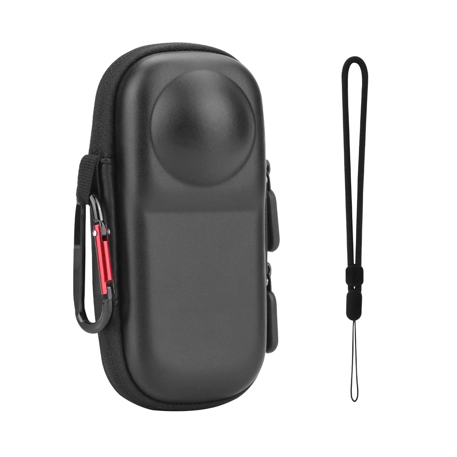 Carrying Case for Insta 360 X4 (for Original Lens Cap), Portable Small Storage Bag Protective Cover Hard Shell Travel Protector with Wrist Strap Carabiner for Insta360 X4 Camera Accessories PU