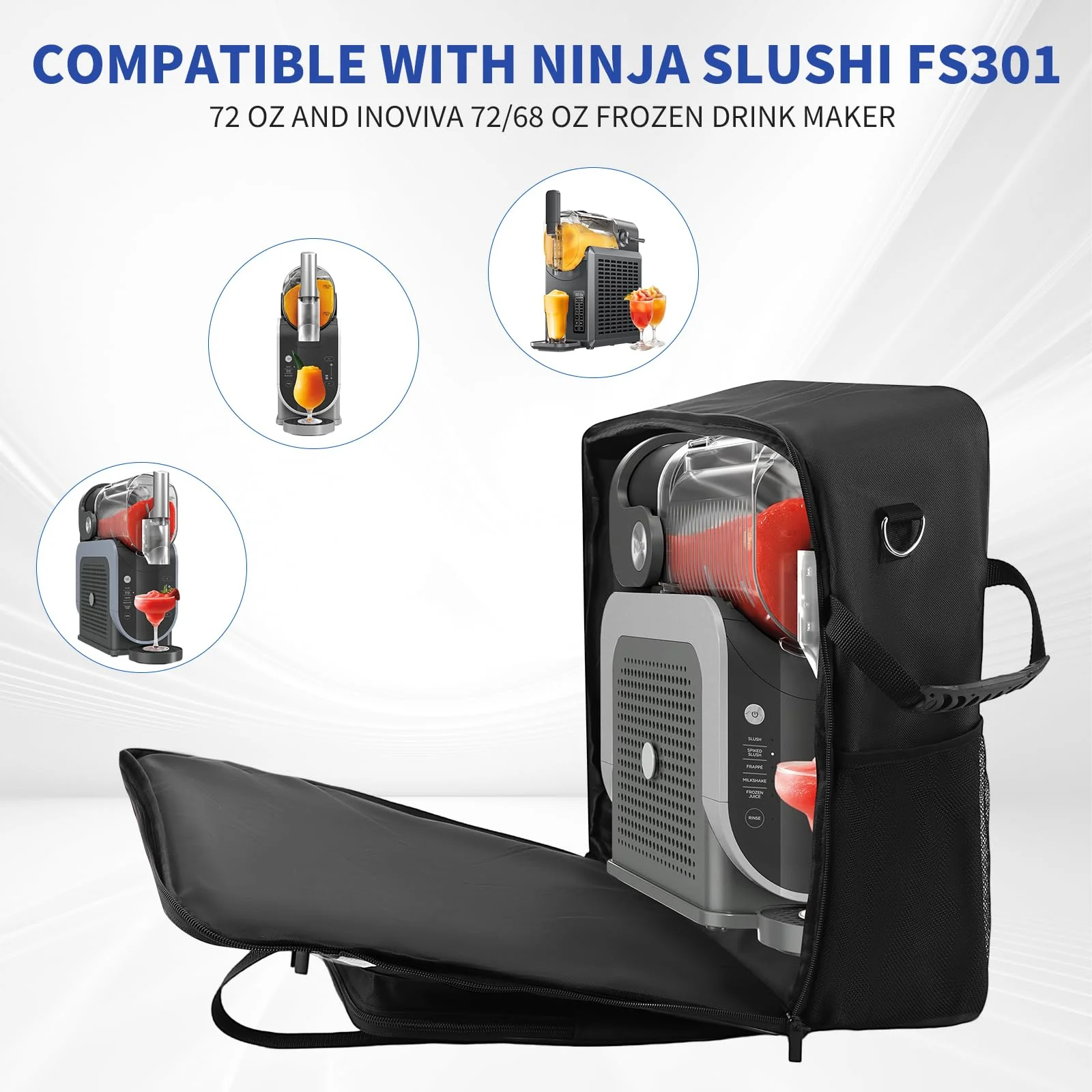 Carrying Case for Ninja SLUSHi FS301 (88oz), FS300 (72oz) & 68oz Slushie Machines,Heavy Duty Waterproof Travel Bag with Pockets, Protective Storage Tote for Outdoor & Indoor Use - Image 2