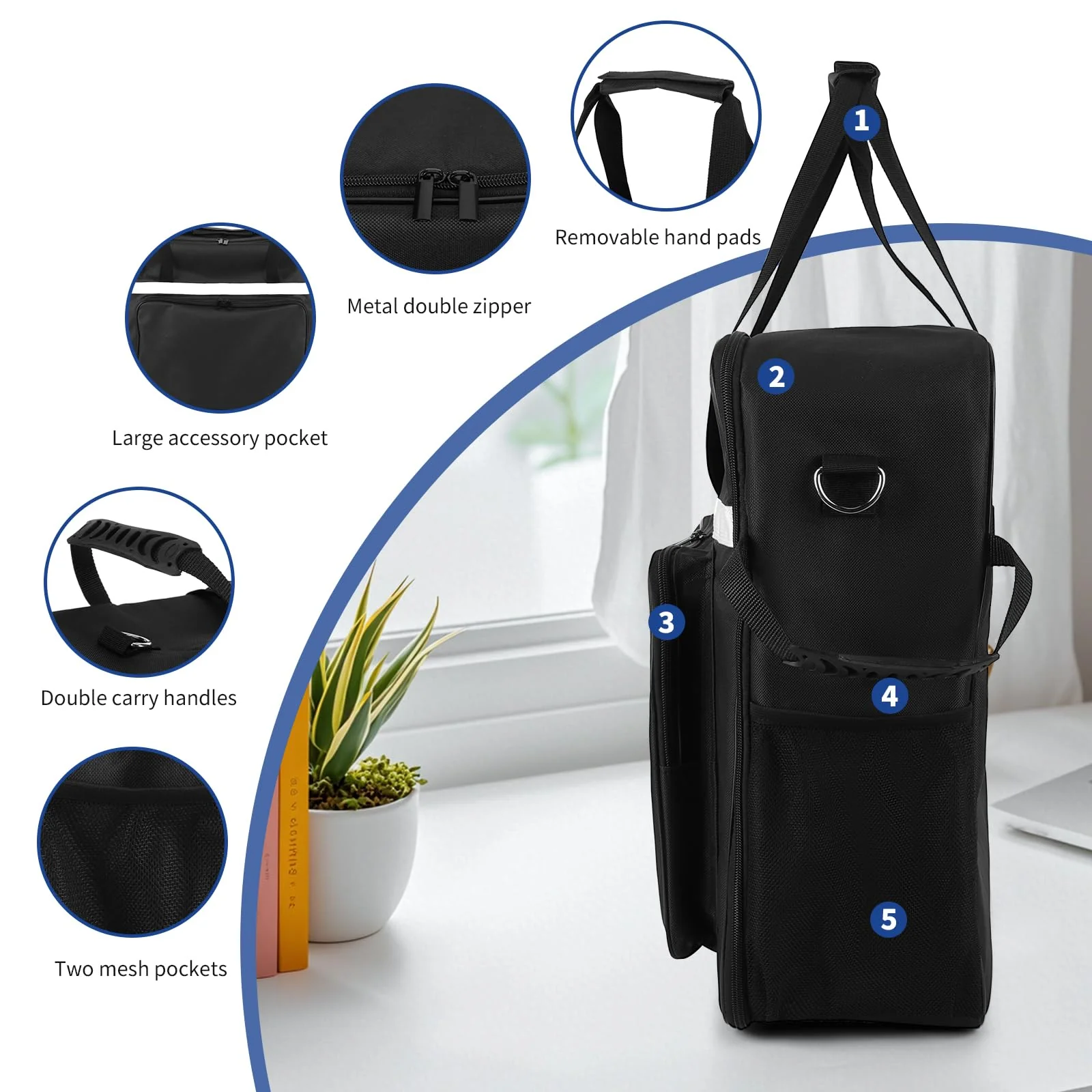 Carrying Case for Ninja SLUSHi FS301 (88oz), FS300 (72oz) & 68oz Slushie Machines,Heavy Duty Waterproof Travel Bag with Pockets, Protective Storage Tote for Outdoor & Indoor Use - Image 6