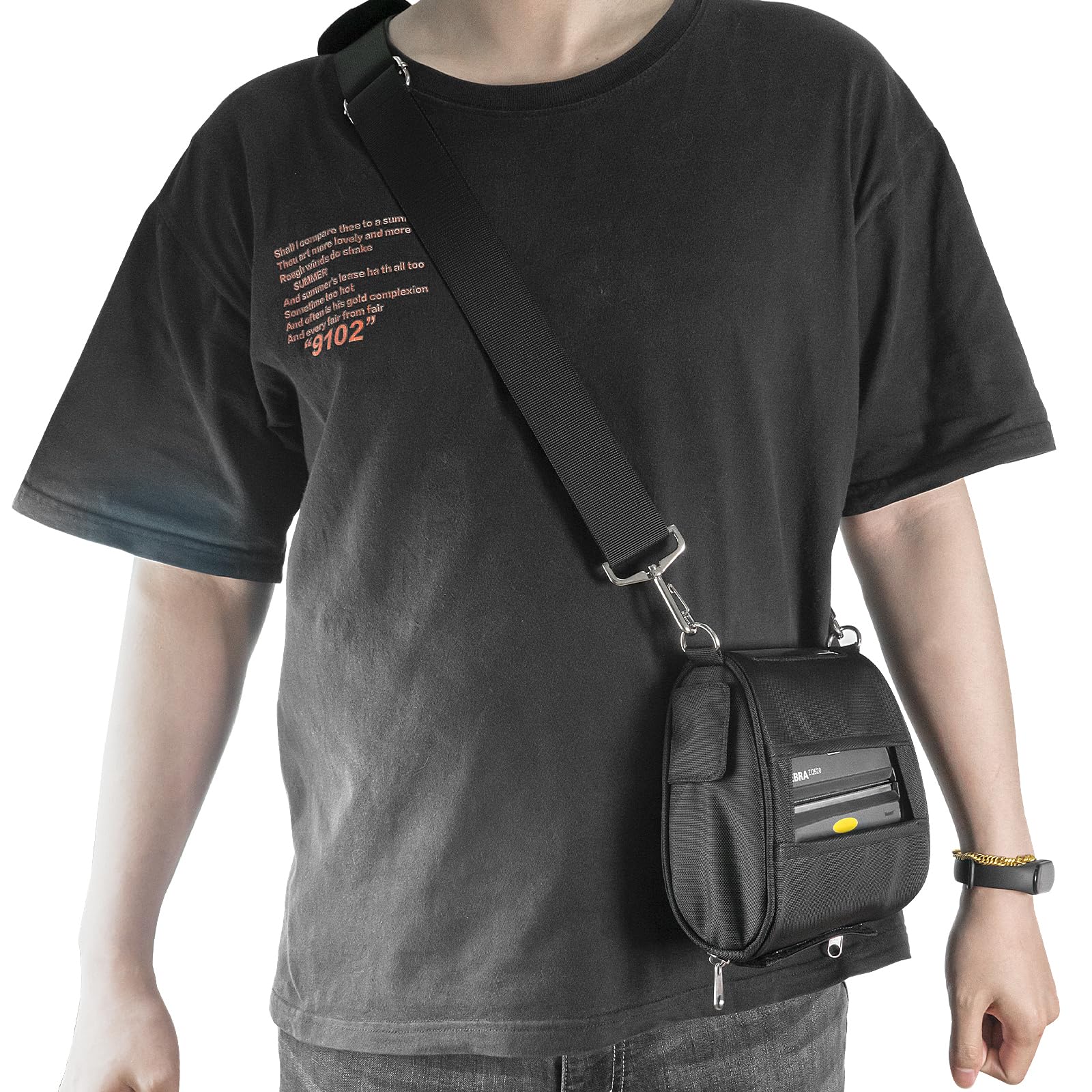 Carrying Case for Zebra ZQ520 ZQ521 Printer, Shoulder Belt Holster for ZQ520 ZQ521 Label Printer black - Image 2