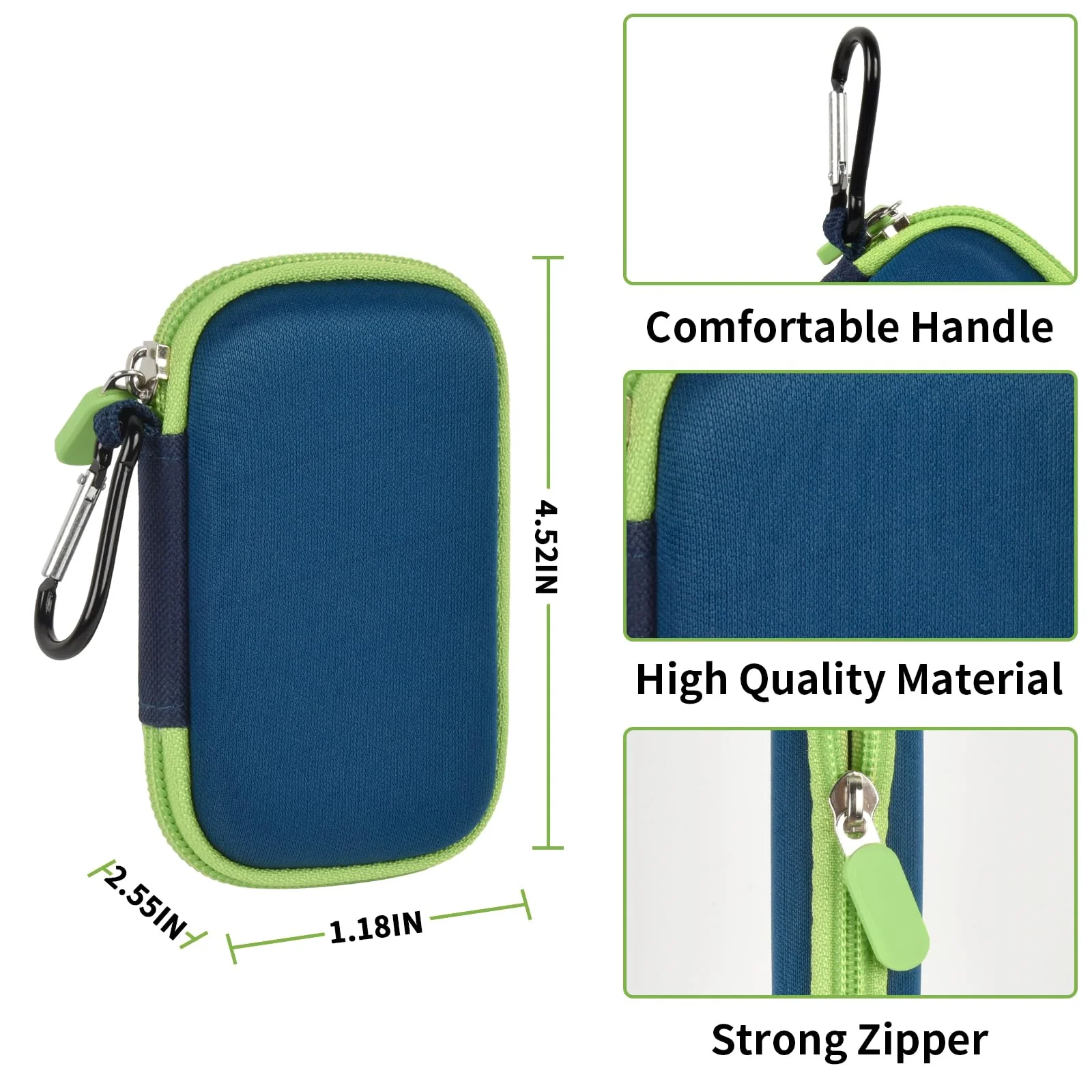 Case Compatible with SanDisk 1TB 2TB 500GB 4TB/for SanDisk PRO Extreme Portable SSD, External Solid State Hard Drive Storage Holder for SDSSDE61/ SDSSDE60/ SDSSDE81/SDSSDE30/SDSSDE60 (Box Only)(Green) Green - Image 2