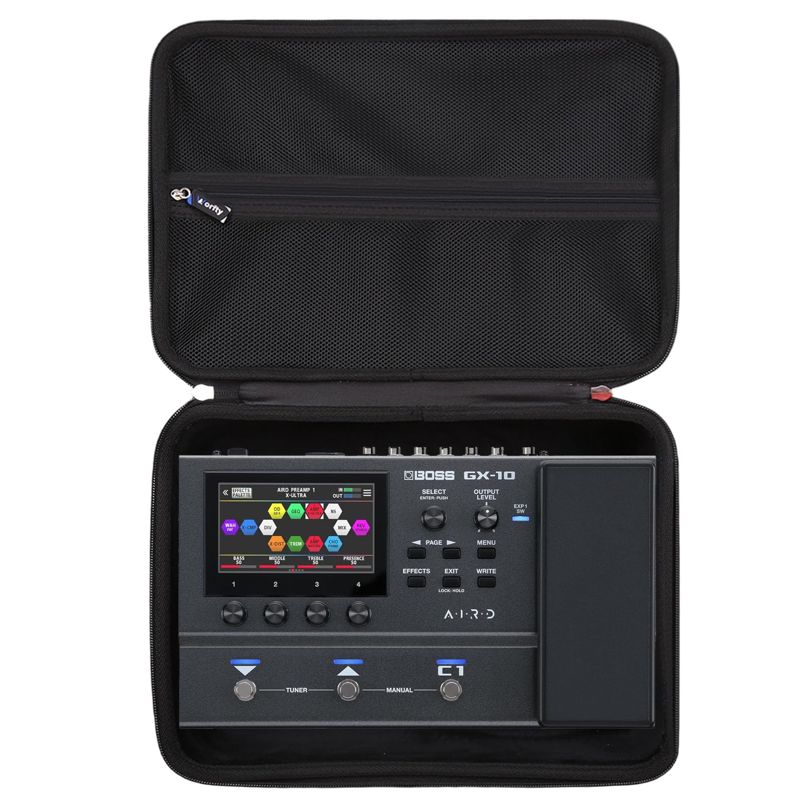 Case for Boss GX-10 Guitar Effects Processor, Hard Travel Carrying Storage Bag for Boss GX-10 Guitar/Bass Multi-effects Pedal (Black) Black