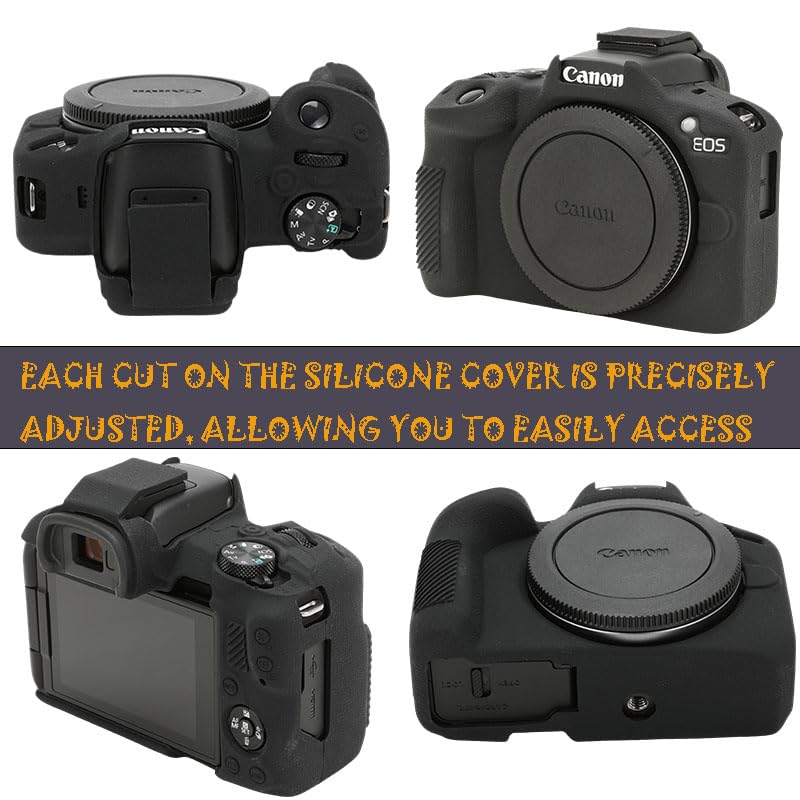 Case for Canon EOS R50, EOS R50 Camera Silicone Protective Case, Lightweight, Anti-Scratch Slim Fit Soft Skin, EOS R50 Accessories, AEXUTDA Bag for EOS R50 Mirrorless Vlogging Camera - Black - Image 2