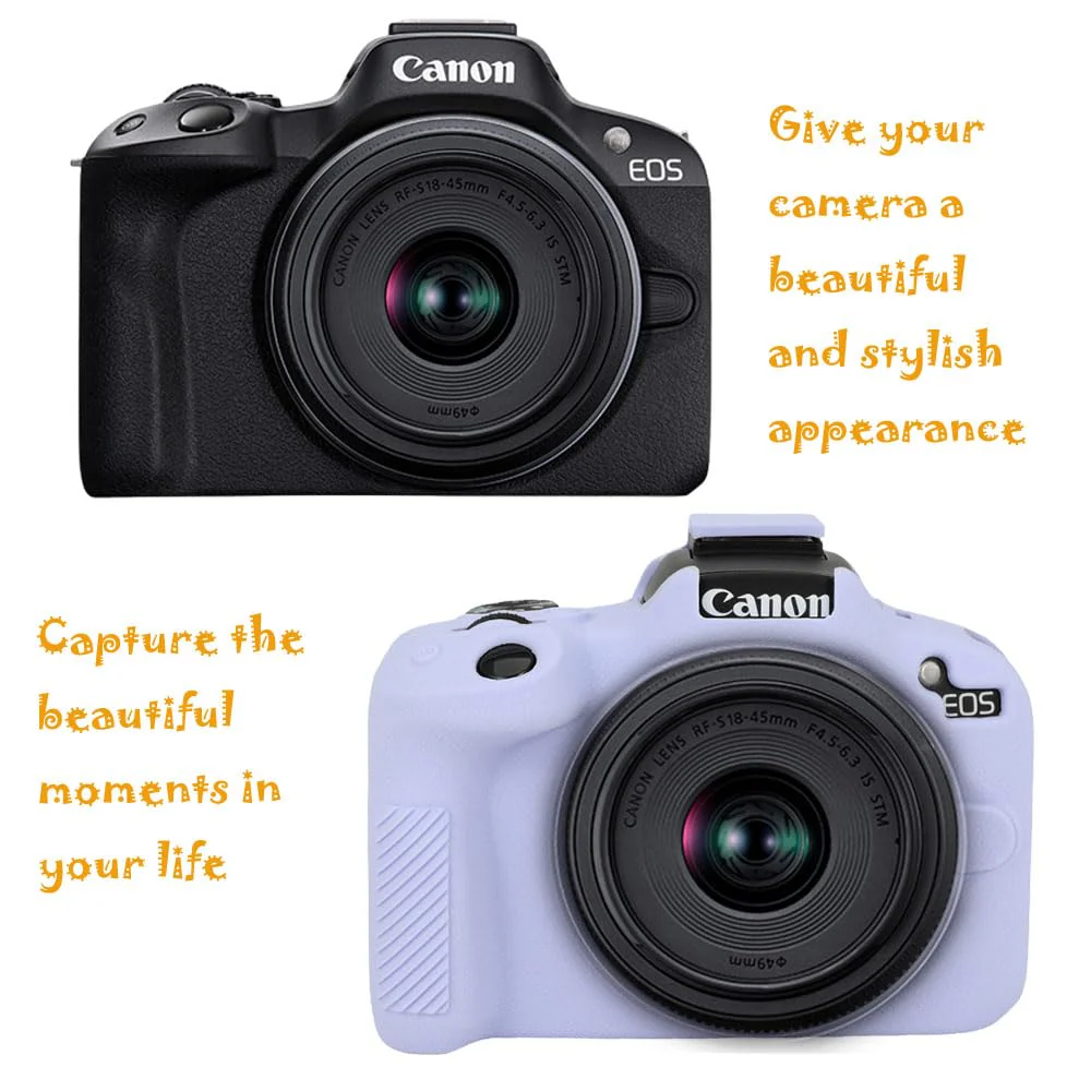Case for Canon EOS R50, EOS R50 Camera Silicone Protective Case, Lightweight, Anti-Scratch Slim Fit Soft Skin, EOS R50 Accessories, AEXUTDA Bag for EOS R50 Mirrorless Vlogging Camera - Purple - Image 4