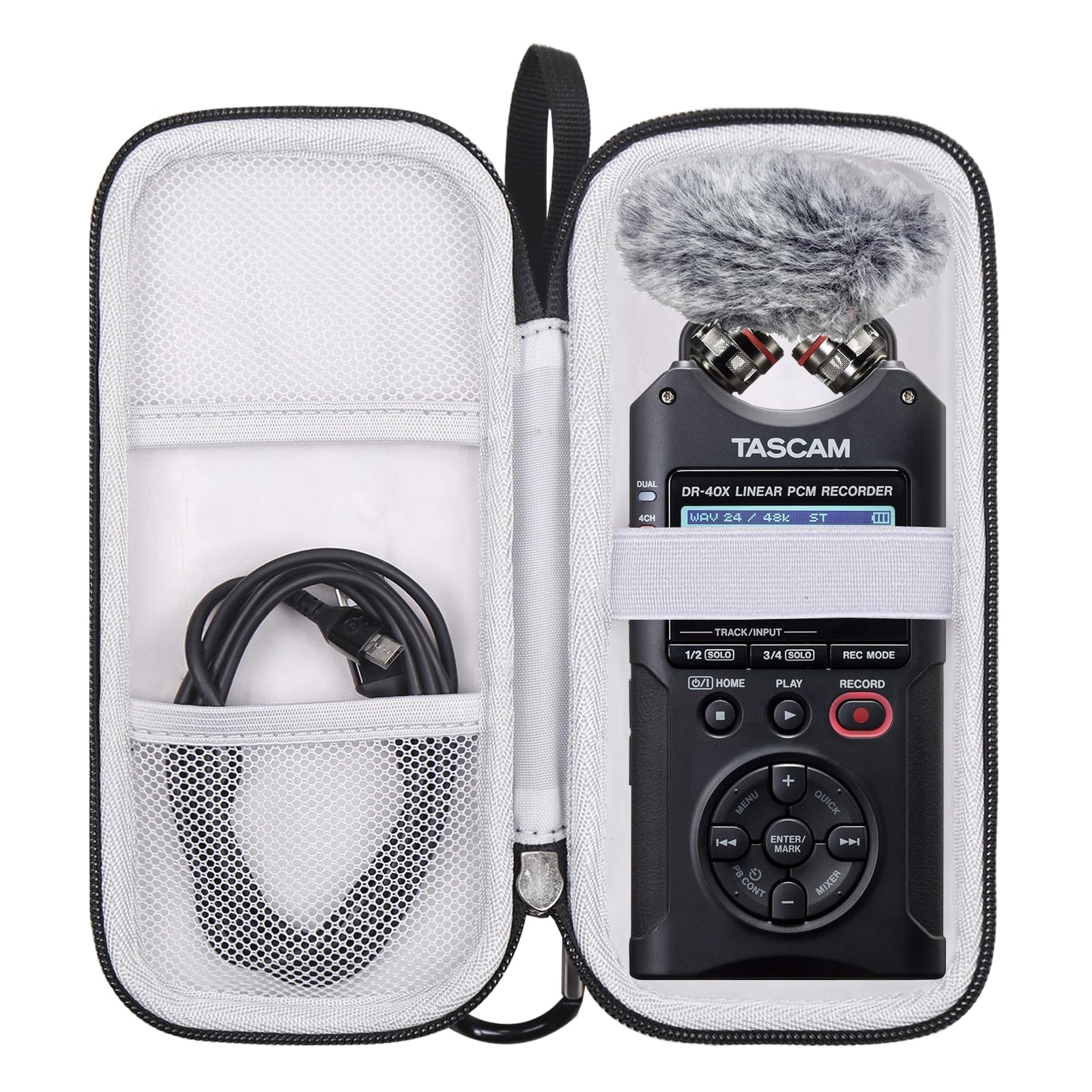 Case for TASCAM DR-40X 4-Track Portable Handheld Field Recorder, Carrying Storage Travel Bag for Tascam DR-40X Handheld Recorder(Case Only) (Black) Black