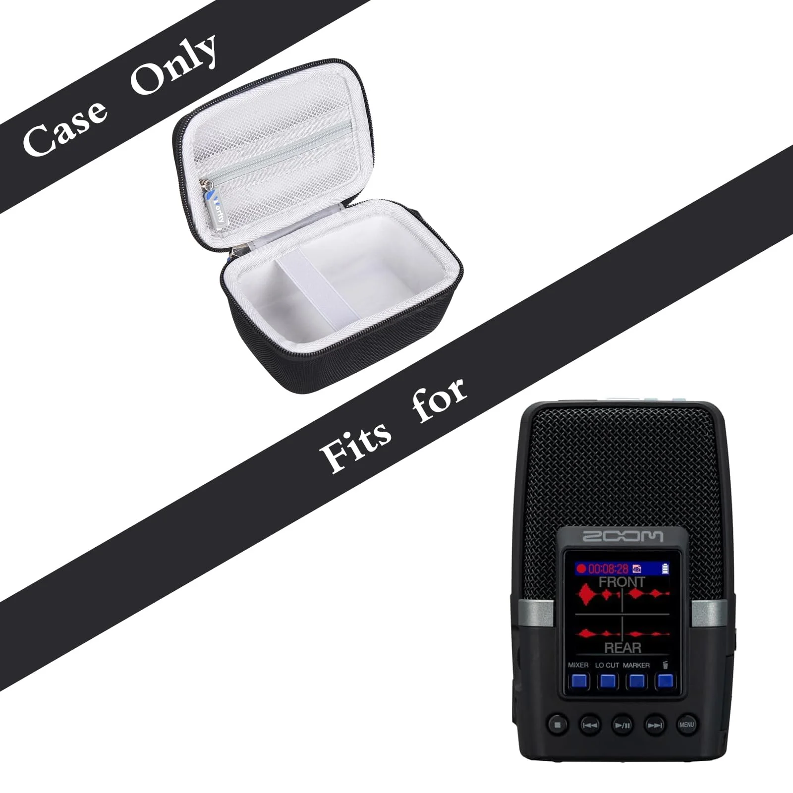 Case for Zoom H2essential / H2n Multi-Mic Handy Recorder - Travel Protective Carrying Storage Bag (H2-Black) H2-Black - Image 2