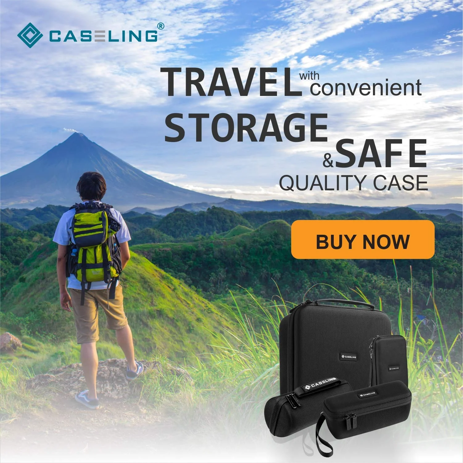 Caseling Hard Case Fits Celestron SkyMaster Giant 15x70 25x70 Binoculars and Tripod Adapter - Image 9