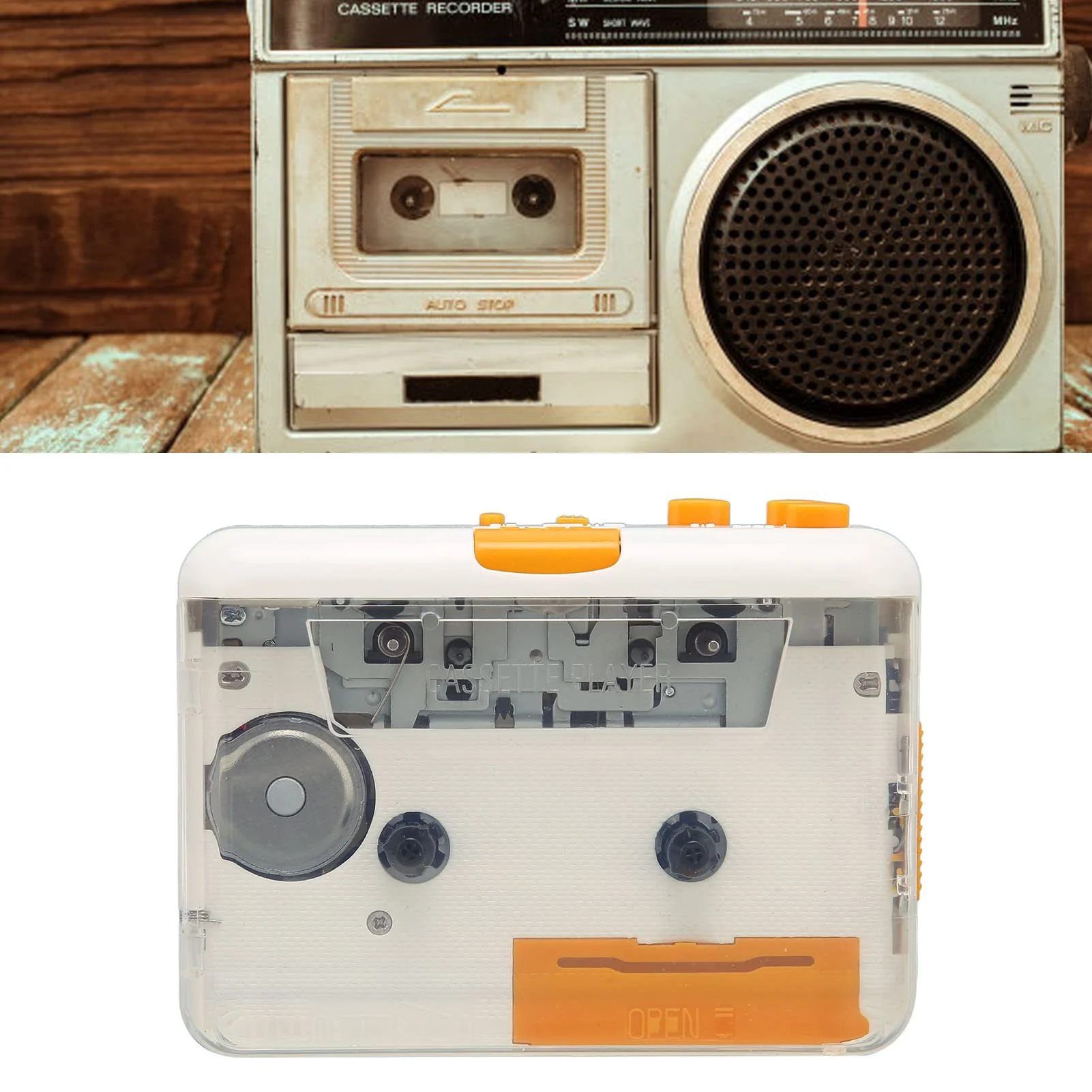 Cassette Player, Portable Tape Player Drive USB Cassette to MP3 Converter with Earphone Volume Control, Plug and Play Clear Sound Cassette for USB drive for CD for iPod for - Image 9
