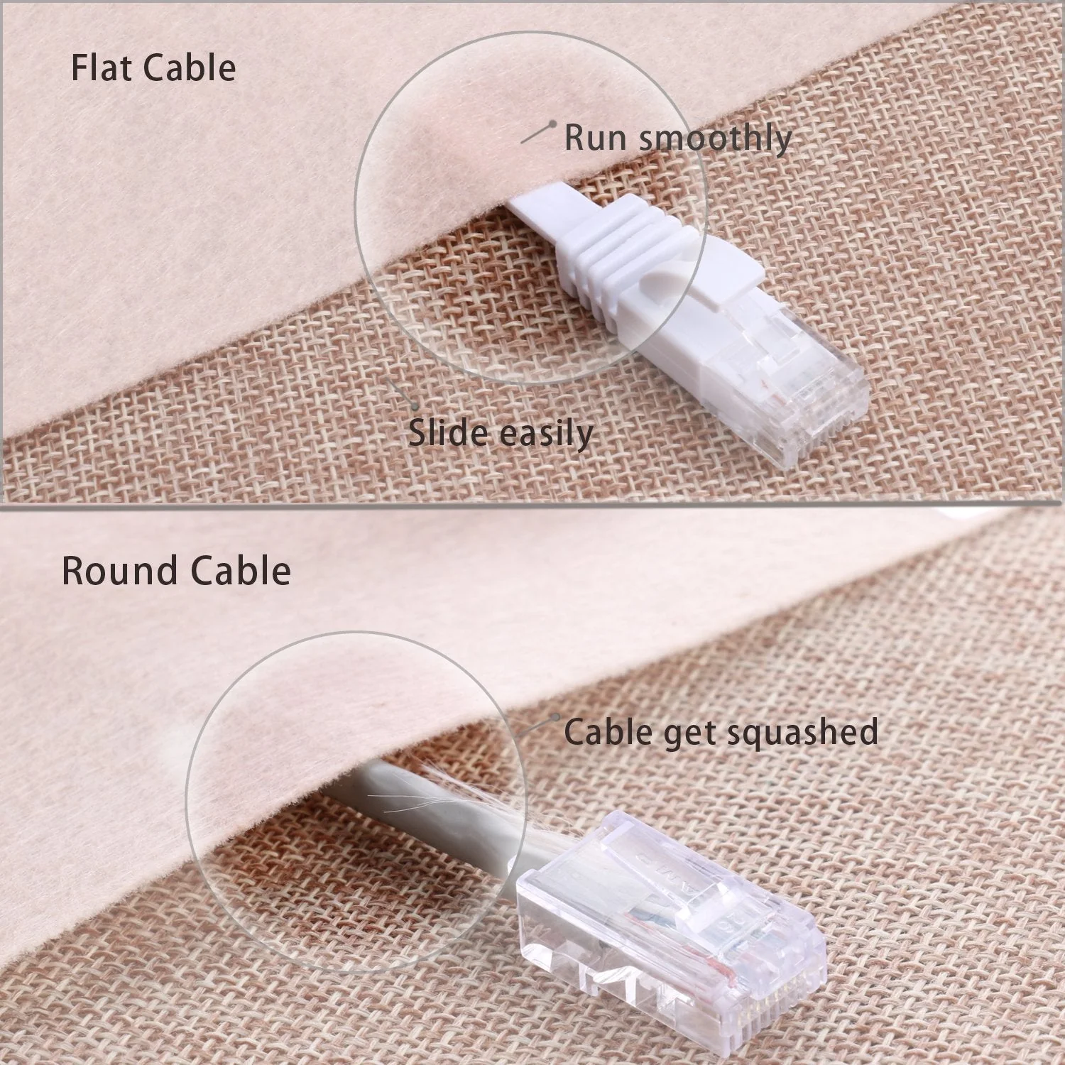 Cat 6 Ethernet Cable 25 ft White Flat - Solid Internet Network Lan patch cord – Cat6 High Speed Computer wire With clips & Rj45 Connectors for Router, modem, PS, Xbox– faster than Cat5e/Cat5 - 25 feet 25ft - Image 6