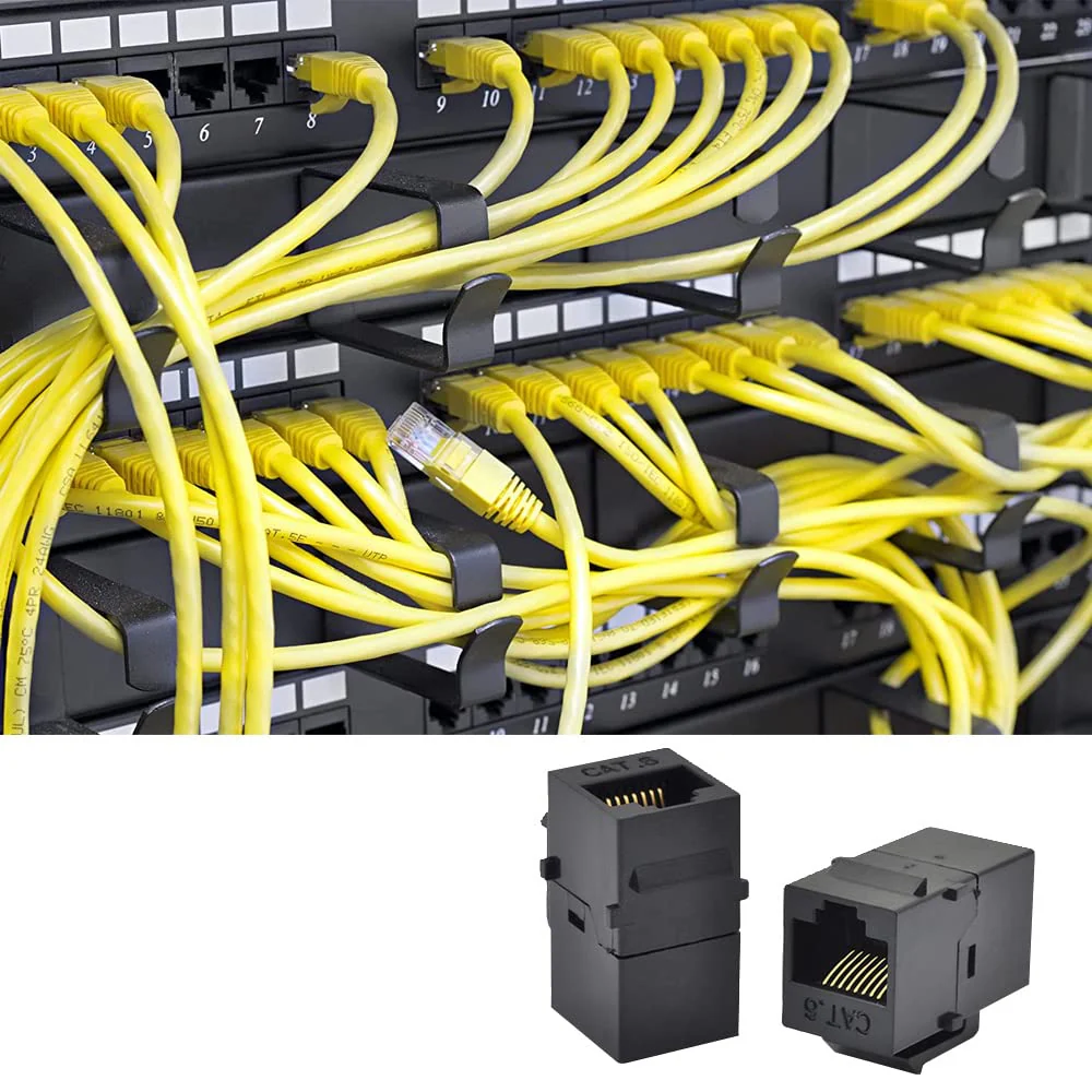 Cat6 Patch Panel, PRO Rj45 Network Cable Port Straight Connector Cable Guide Frame, High Speed, Stable Transmission, for Home, Office, Industrial Use etc. (24 Port 1U Rack) 24 Port 1U Rack - Image 3