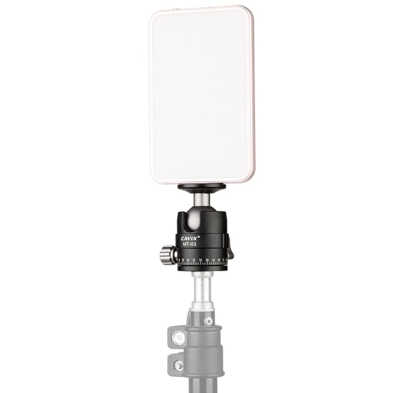 CAVIX Mini Ball Head with 1/4" Screw 3/8" Thread Mount 360 Degree Panoramic Metal Tripod Head Max Load 11lb/5kg HB03A - Image 8