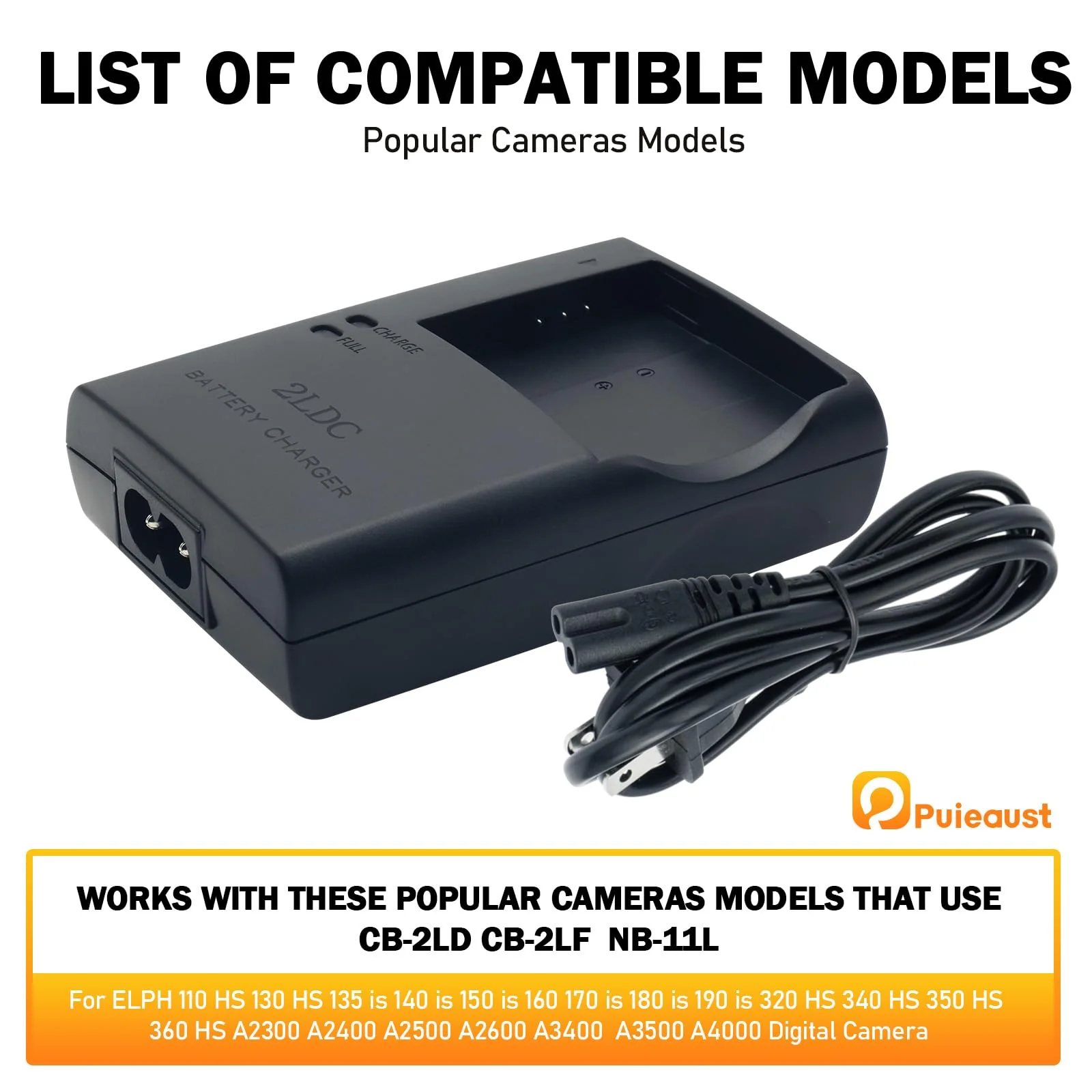 CB-2LDC CB-2LF Cameras Charger for Canon NB-11L NB-11LH Battery PowerShot ELPH 110 HS 320 HS 340 HS 350 HS IXUS 135 140 150 160 170 180 190 A2300 IS A2400 A2500 A2600 A3400 A3500 A4000 IXUS 125 HS - Image 5