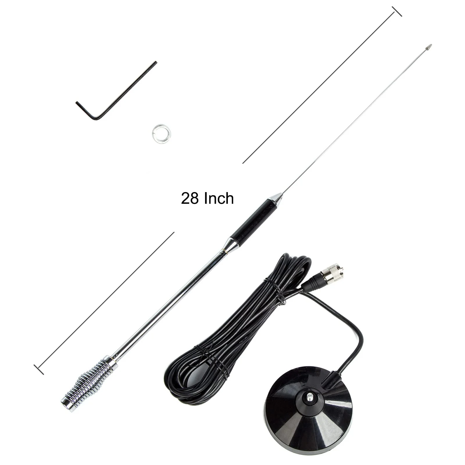 CB Antenna 28 inch 27 Mhz CB Radio Antenna Full Kit with Heavy Duty Magnet Mount Mobile/Car Radio Antenna Compatible with President Midland Cobra Uniden Anytone by LUITON Cb Antenna - Image 2