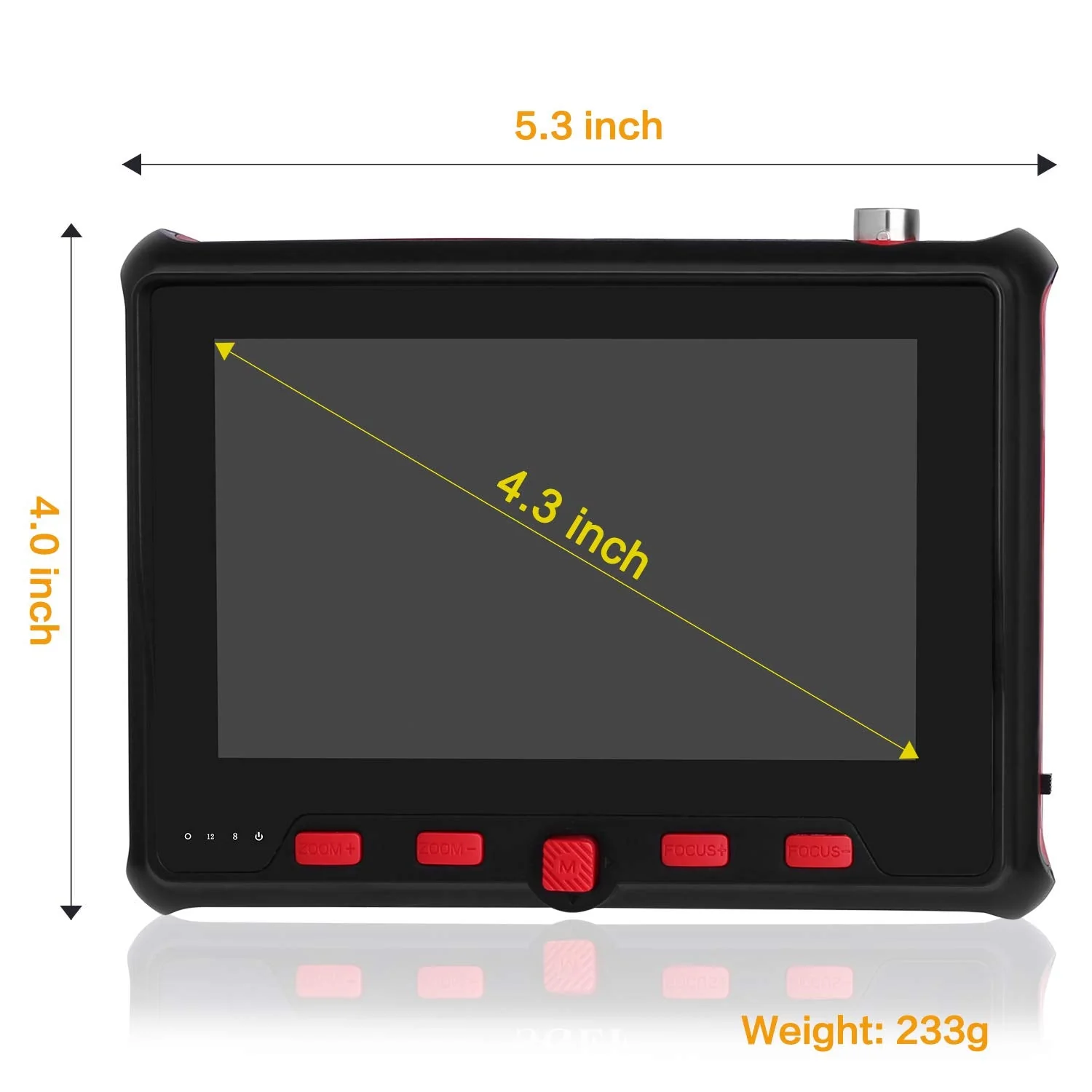 CCTV Tester 4-in-1 Portable Camera Tester HD 8MP AHD/TVI/CVI/CVBS Analog Tester 4.3-inch LCD Moniter Analog Video Test Cable Test PTZ Control 12V Power Output UTC OSD Control (6300W) - Image 2