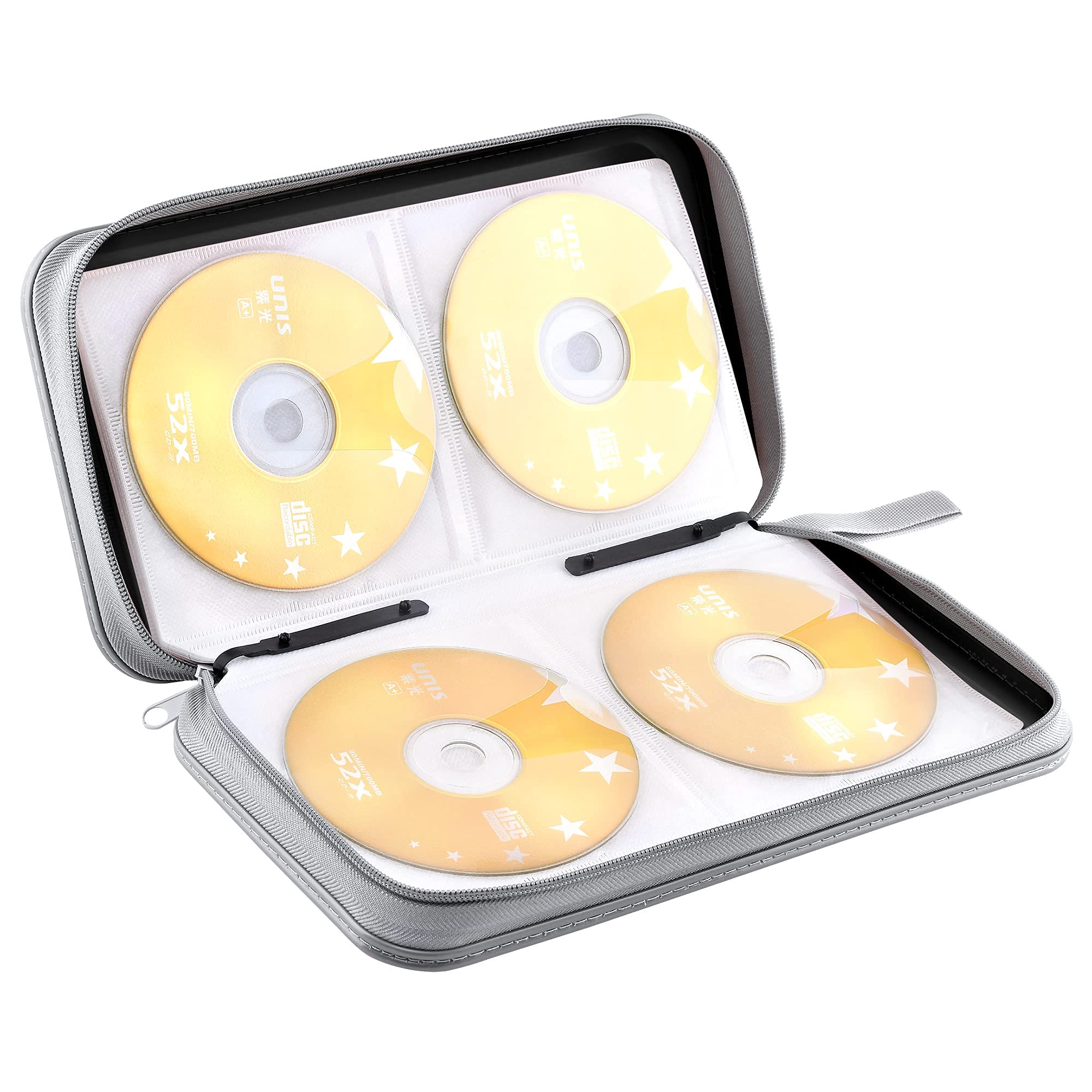 CD Case Wallet, 80 Capacity DVD VCD Media Blu-ray Case Wallet Holder Storage Organizer (Black) Black - Image 5