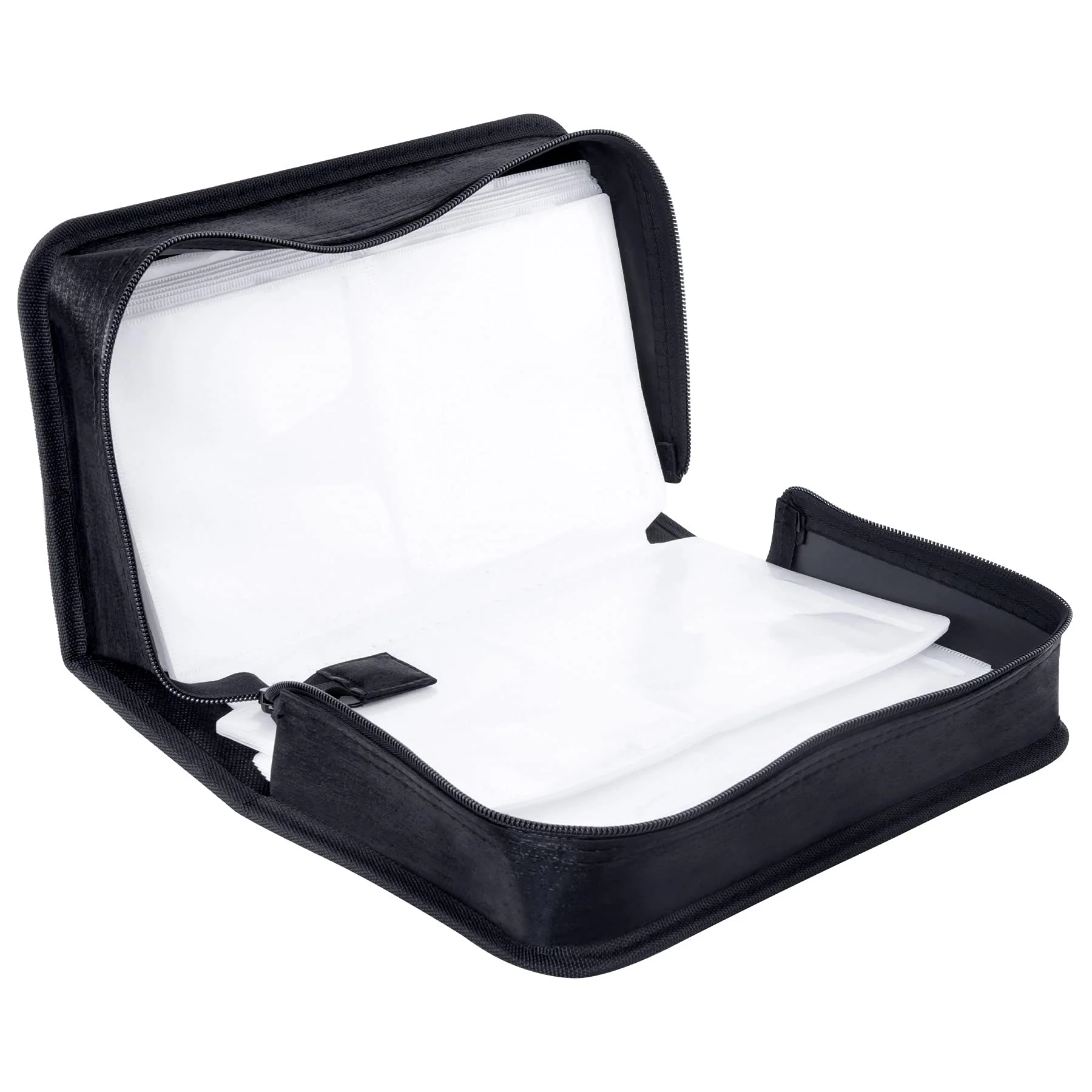 CD/DVD Case Holder, 128 Capacity CD VCD Media Wallet, Storage, Holder, Booklet, Organizer (Black) Black - Image 5